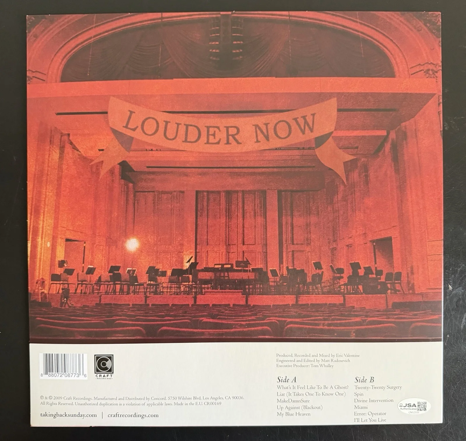 ADAM LAZZARA & FRED MASCHERINO SIGNED LOUDER NOW VINYL LP TAKING BACK SUNDAY JSA, изображение 3