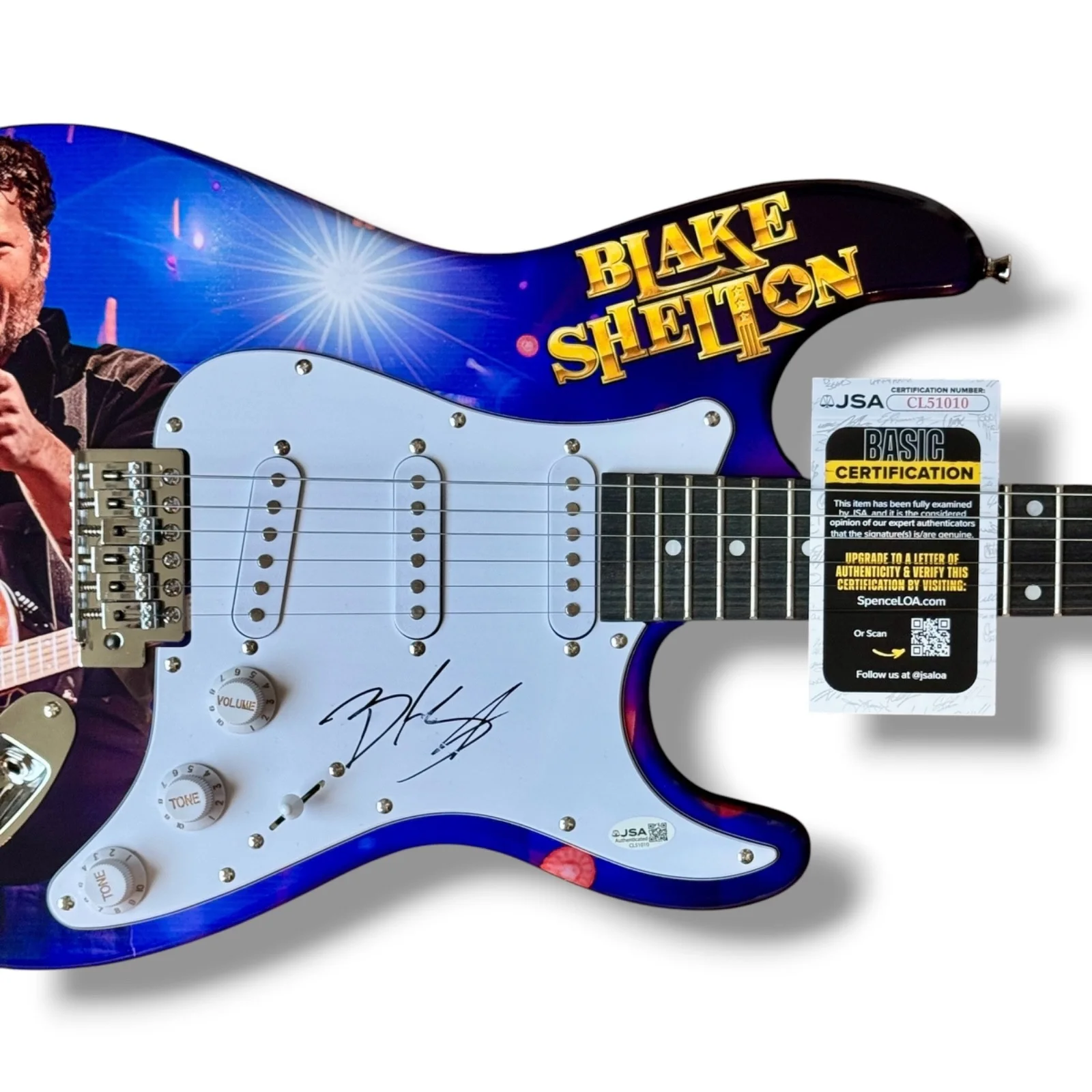 Blake Shelton Signed Guitar Custom Graphics JSA COA Gods Country God Gave Me You, image 2