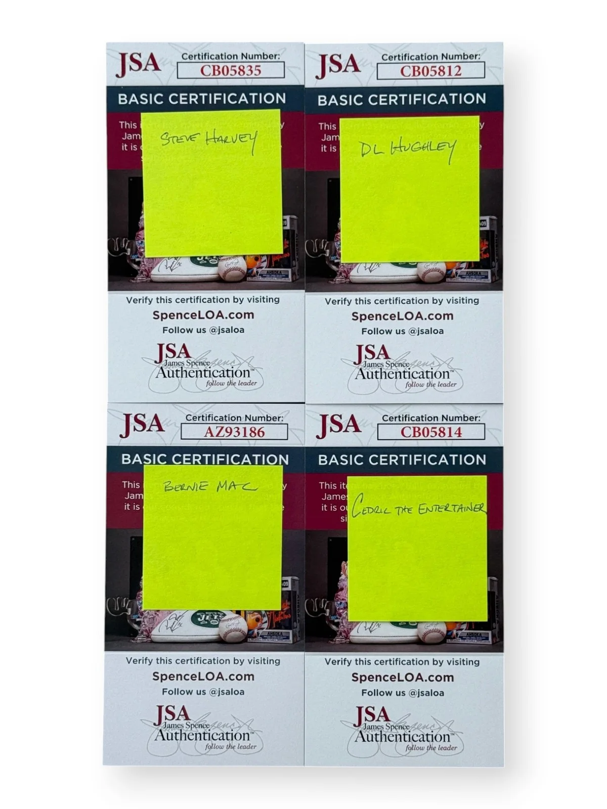 Bernie Mac, D.L. Hughley, Steve Harvey, Cedirc The Entertainer — Bernie Mac Steve Harvey D.L. Hughley Signed Cuts Kings of Comedy Framed JSA, изображение 5