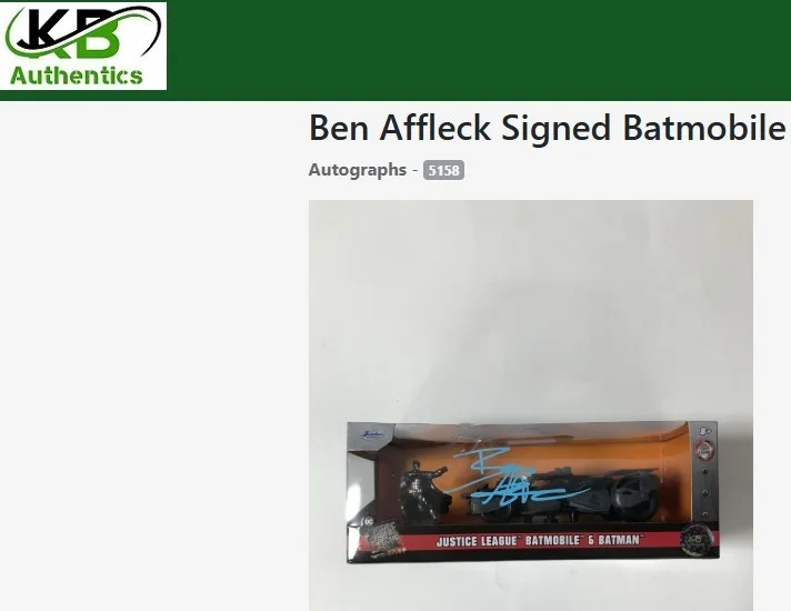 Ben Affleck — BEN AFFLECK SIGNED "BATMOBILE & BATMAN" Justince league COA!, image 2