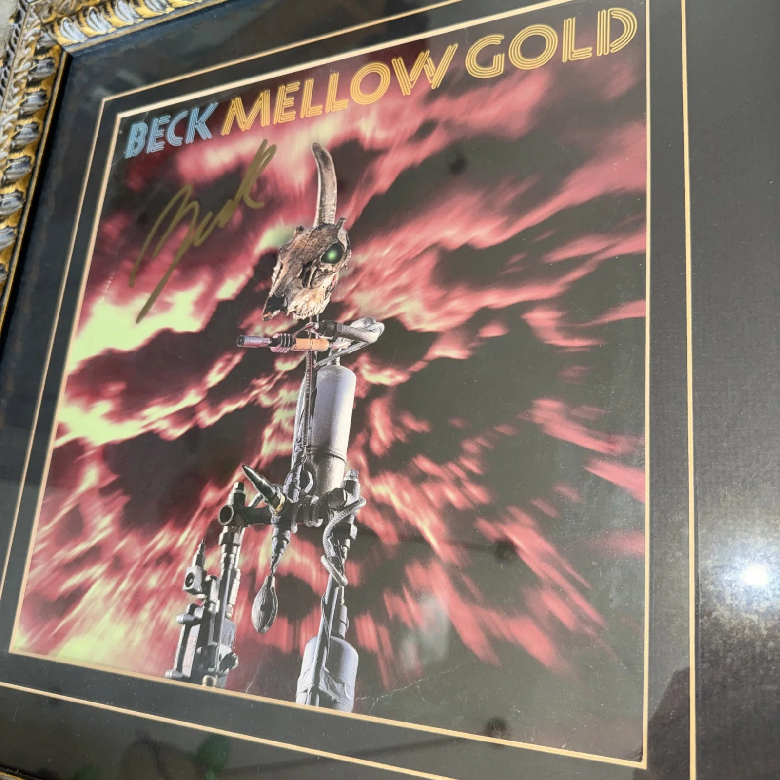 Beck Hansen Signed Vinyl Album BECK Mellow Gold With Proof With Frame, image 2