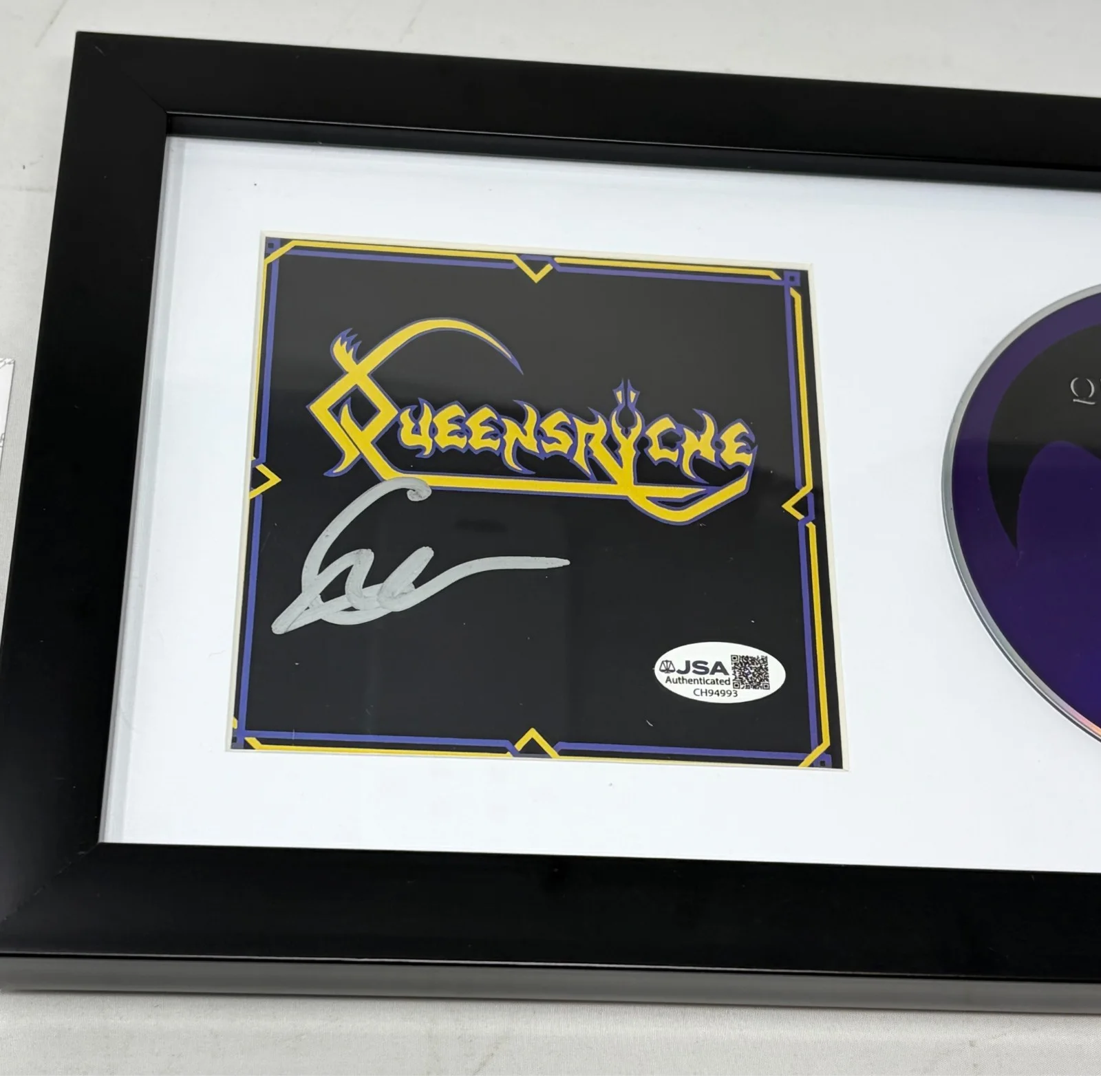 Geoff Tate signed Queensryche EP Framed CD Cover JSA COA, image 2