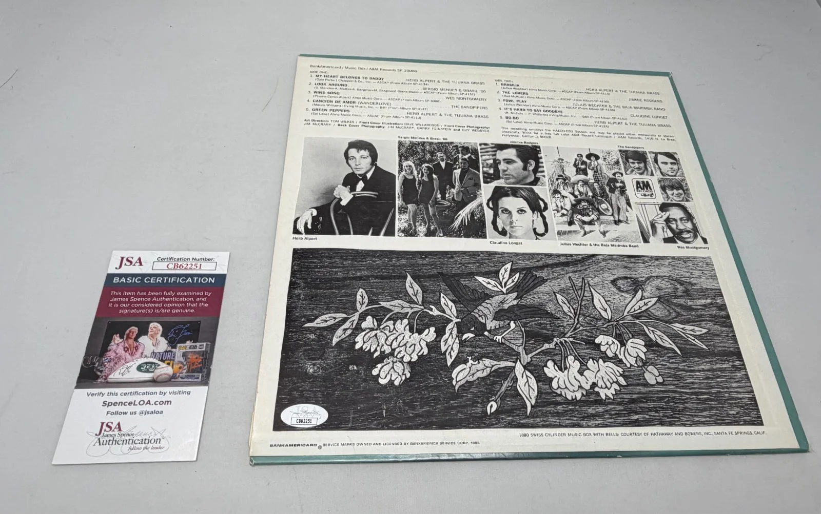 Herb Alpert signed Music Box Album JSA COA, image 2