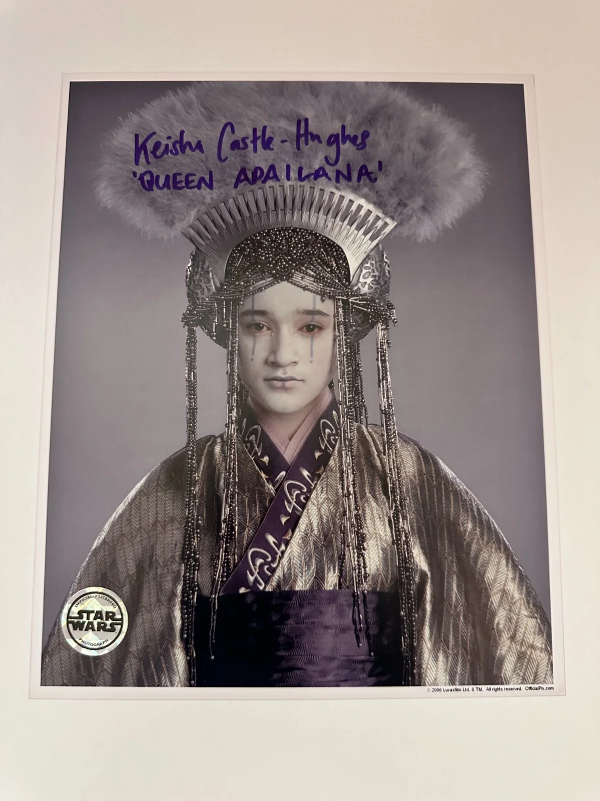 Keisha Castle-Hughes — Keisha Castle-Hughes Signed OPX 8x10 Star Wars EpIII Queen Apailana Autograph