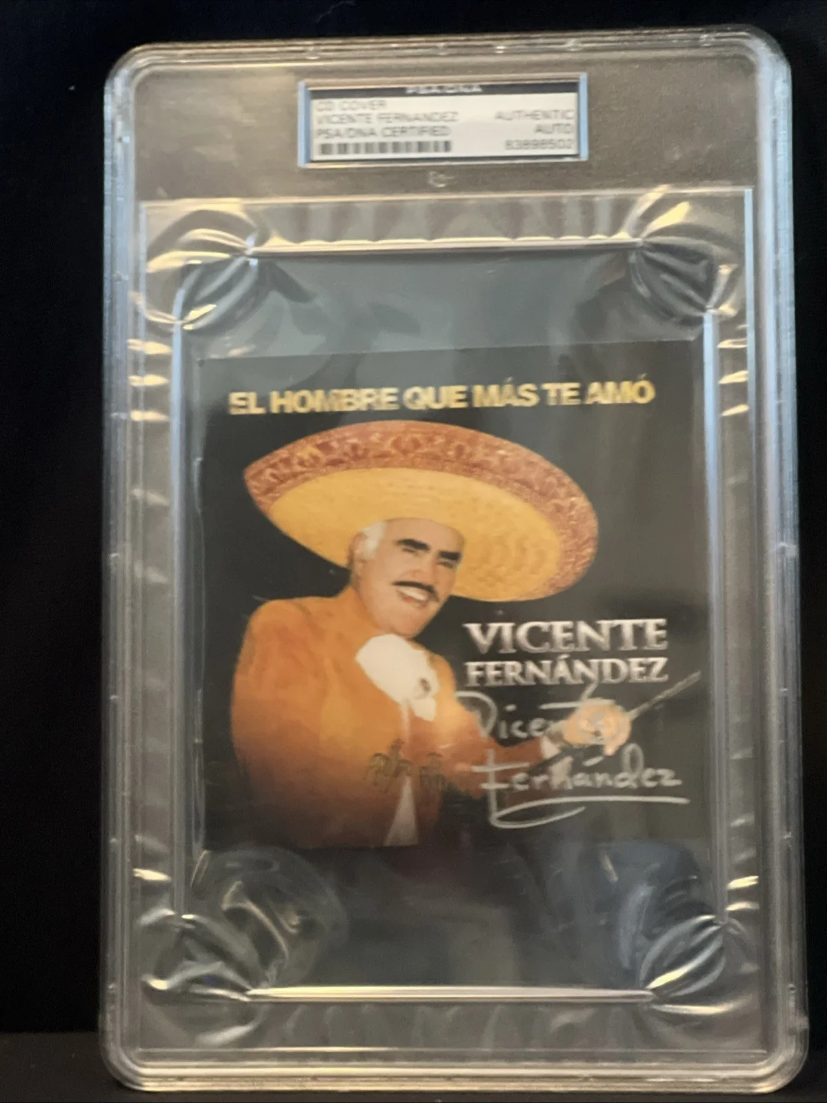 vicente fernandez — Vicente Fernandez Hand Signed Autographed CD Cover Slabbed PSA/DNA UNIQUE ITEM