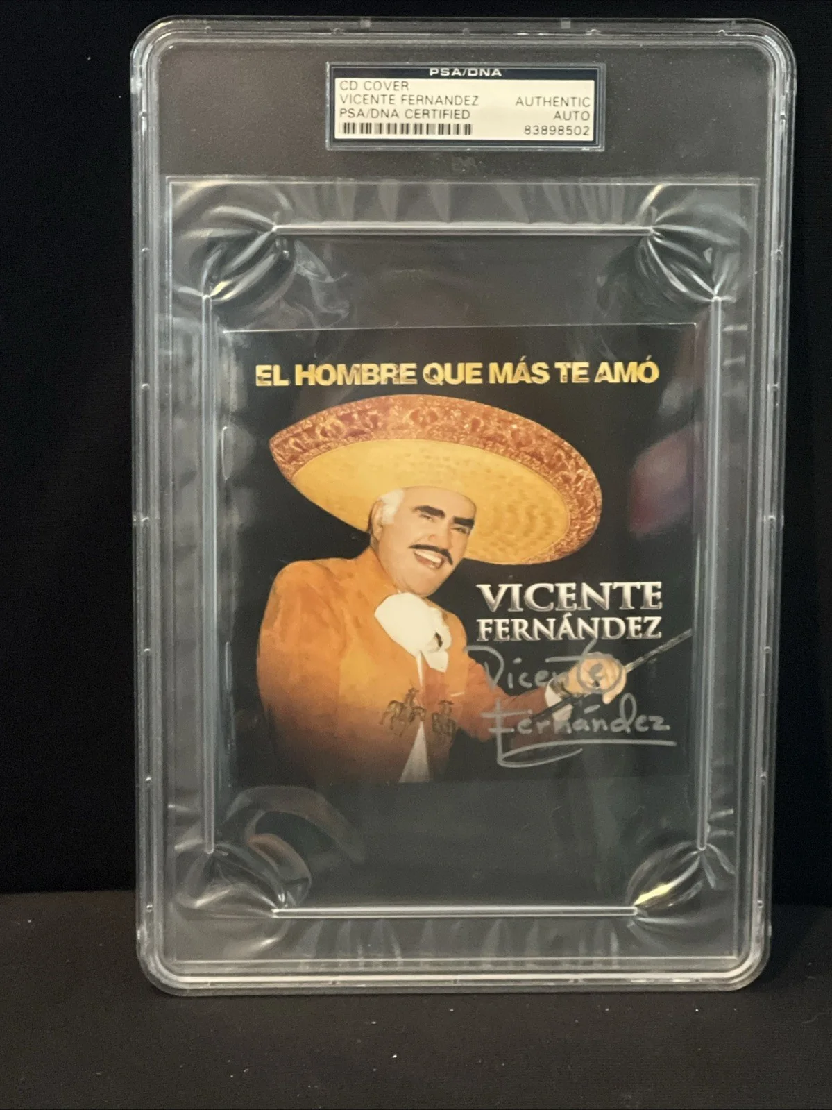 vicente fernandez — Vicente Fernandez Hand Signed Autographed CD Cover Slabbed PSA/DNA UNIQUE ITEM, image 4