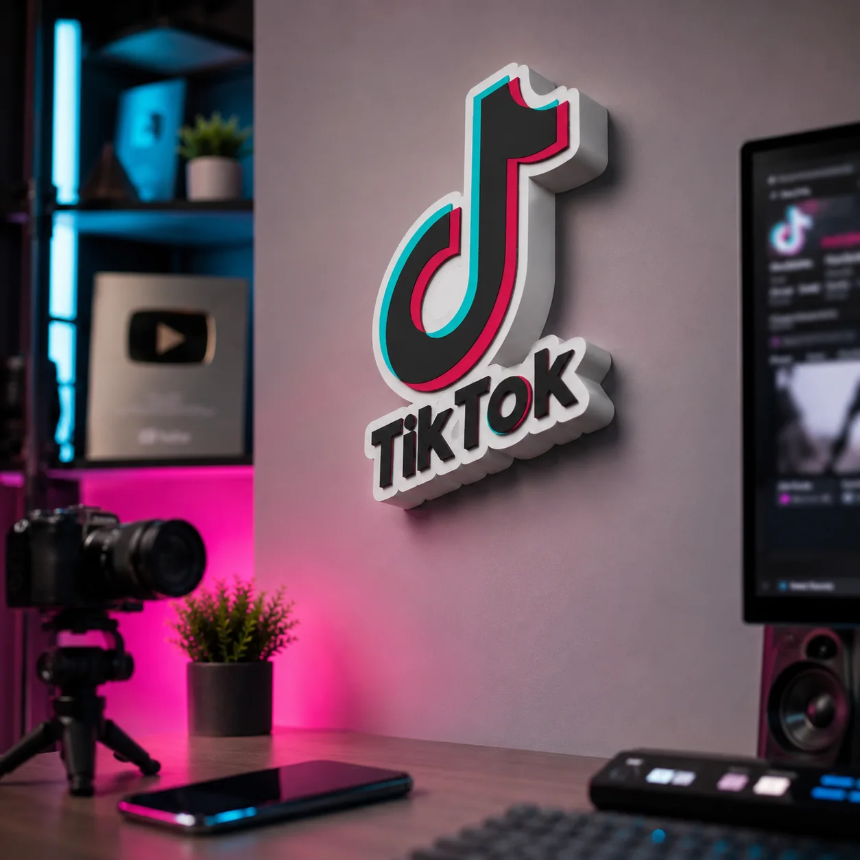 TikTok Inspired 3D Plaque Sign – Wall Mounted or Freestanding Display, изображение 3