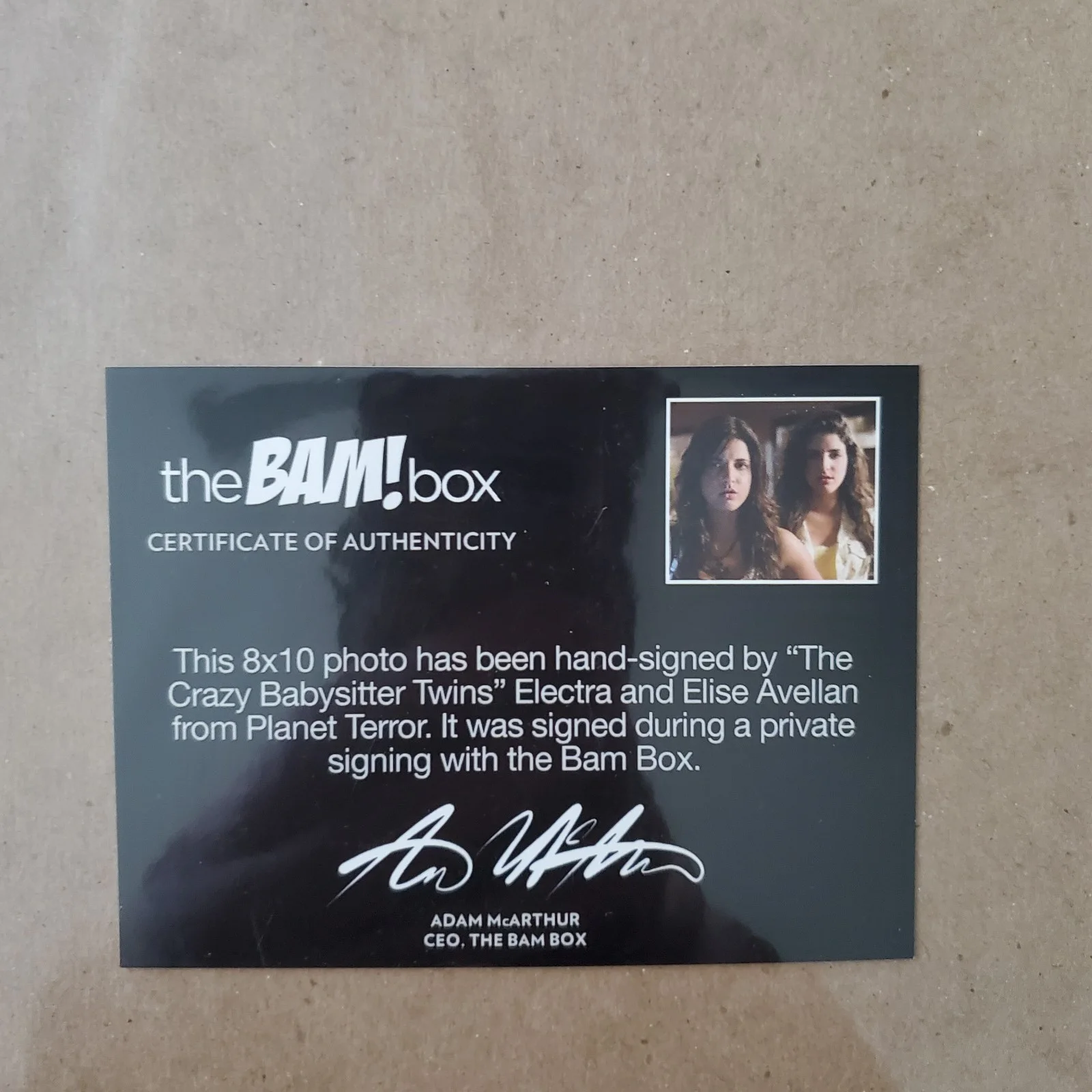 Electra & Elise Avellan Signed "The Crazy Babysitter Twins" 8x10 Photo Bam Box, изображение 2