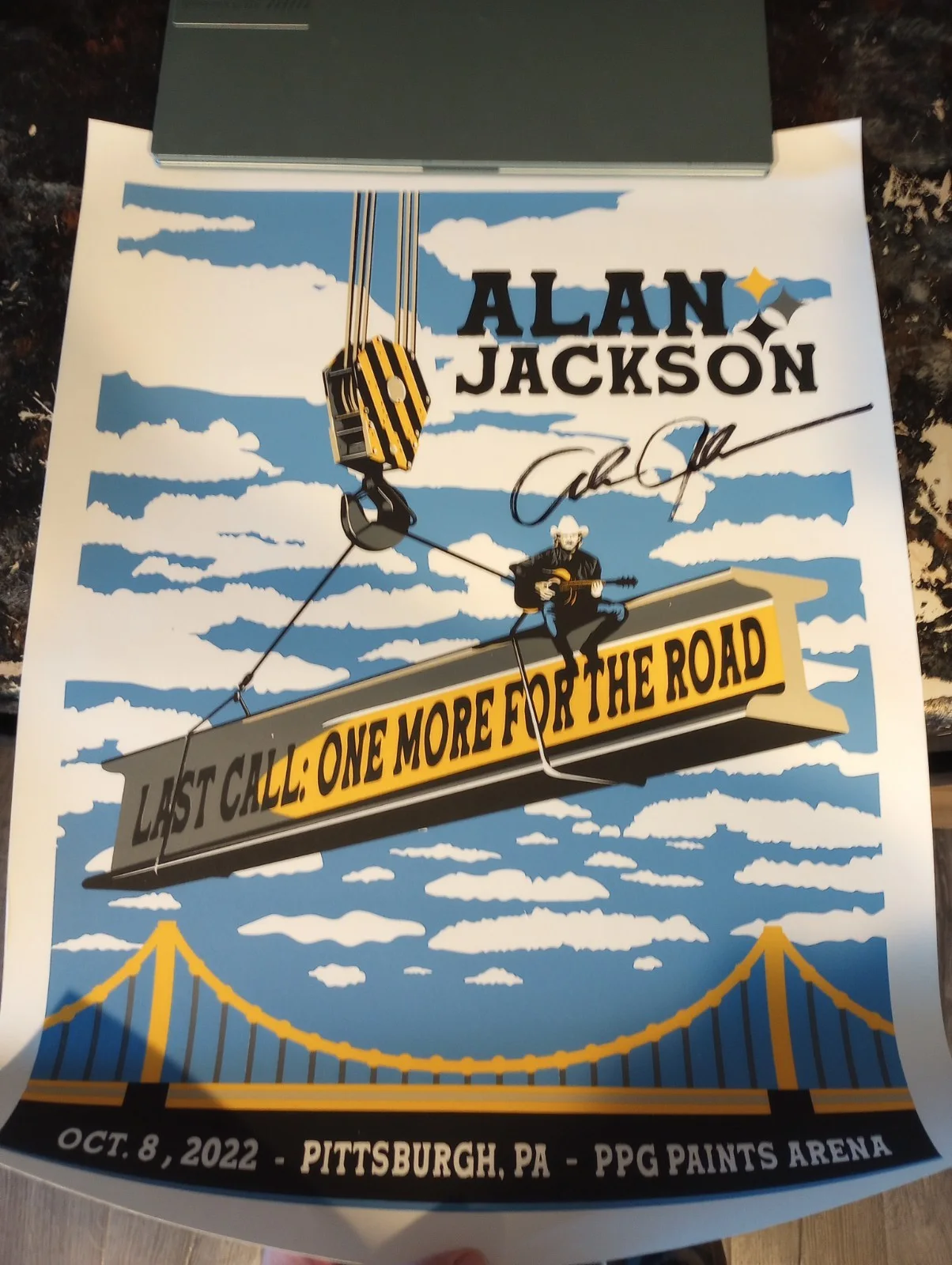 Alan Jackson Signed Autographed 18X24 Poster 2022 PITTSBURGH PA, image 2