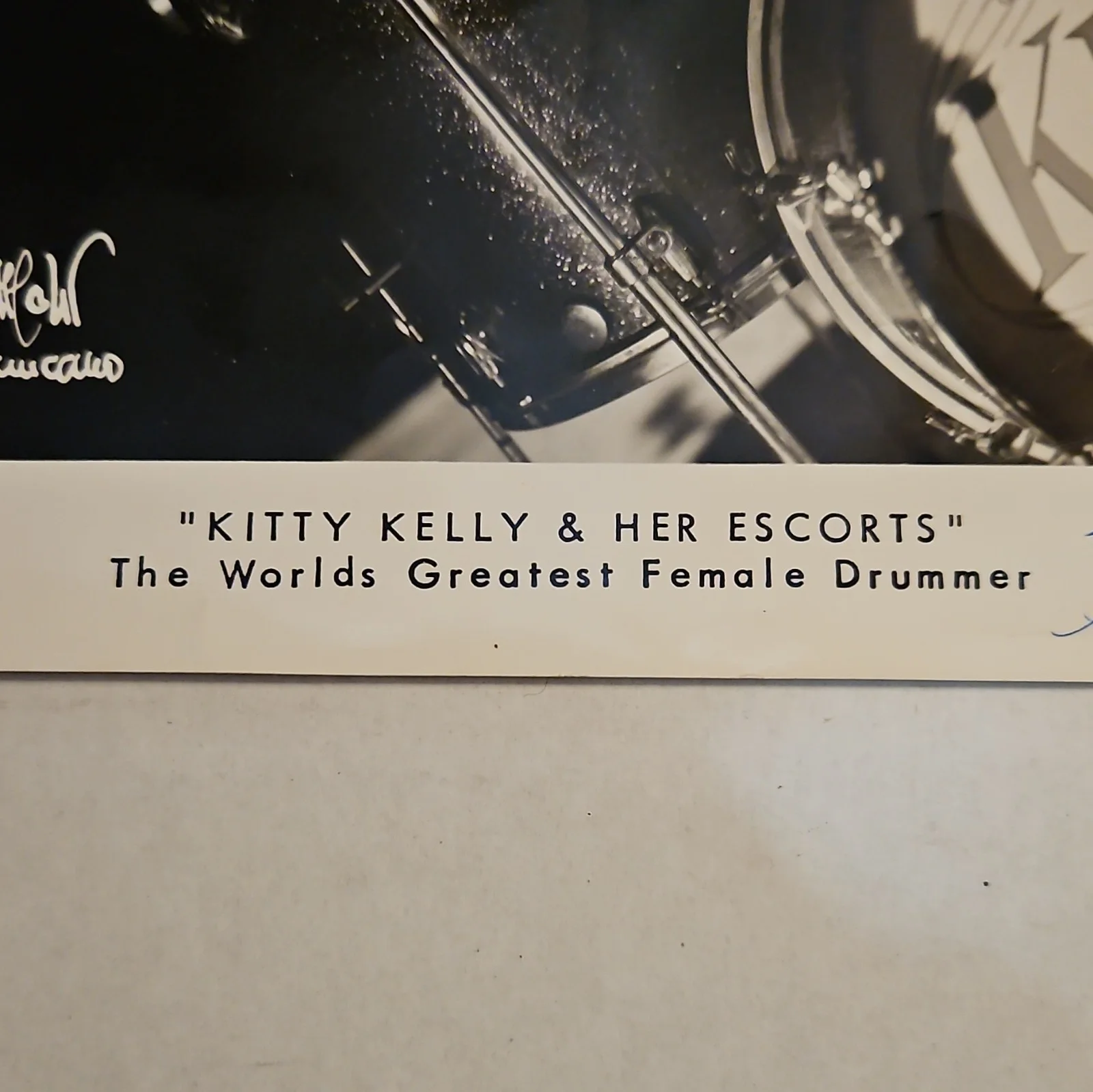 Kitty Kelly and her escorts. Kitty Kelly Autographed. photograph. Female drummer, изображение 4