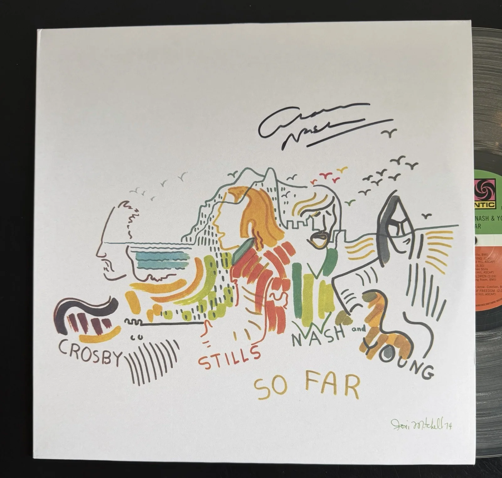 GRAHAM NASH SIGNED SO FAR VINYL RECORD LP ‘CROSBY, STILLS, NASH & YOUNG’ JSA COA, image 2