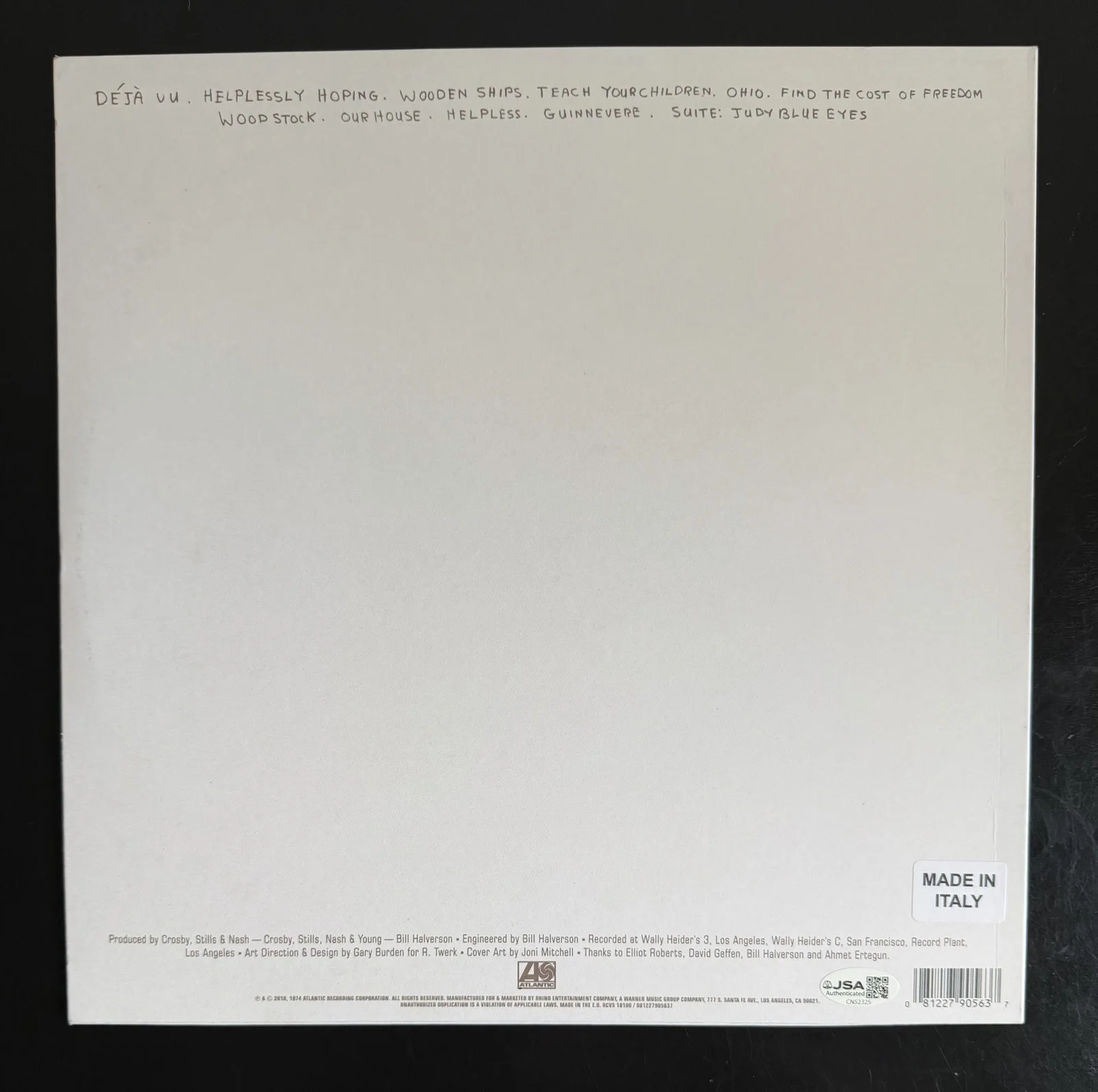 GRAHAM NASH SIGNED SO FAR VINYL RECORD LP ‘CROSBY, STILLS, NASH & YOUNG’ JSA COA, image 4