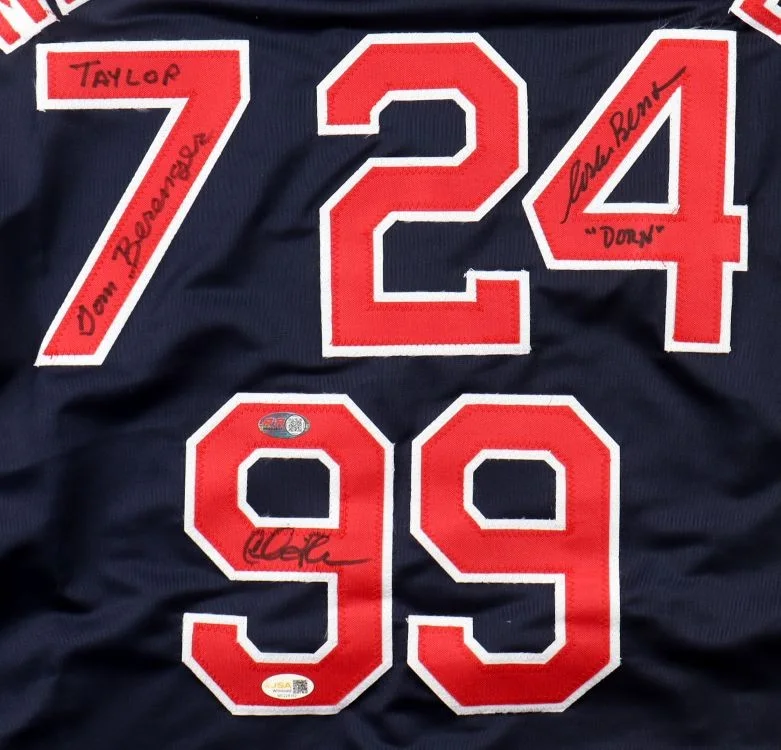 Sheen Bernsen Berenger Signed Navy Blue Major League Baseball Jersey JSA QR, image 2
