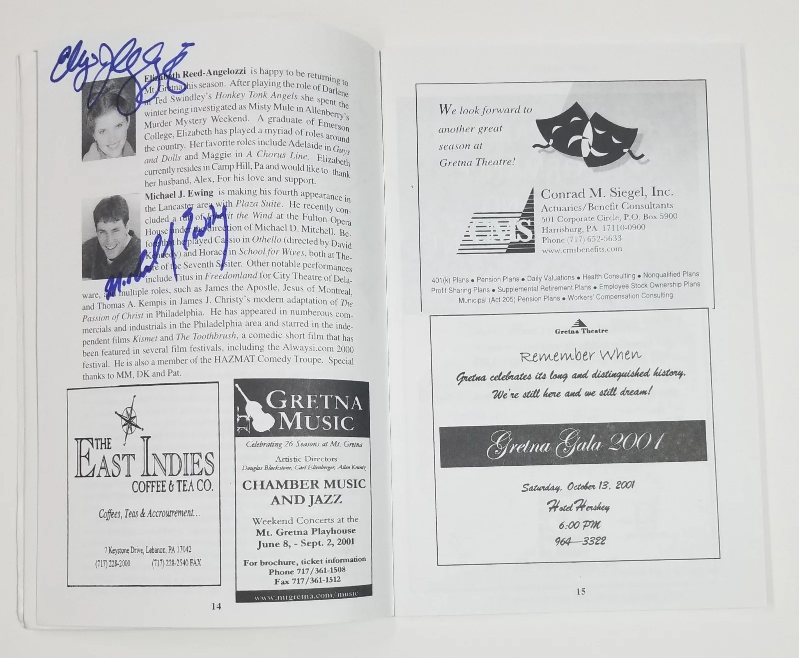 Lee Meriwether, Marshall Borden +2 SIGNED Plaza Suite Gretna Theatre Program COA, image 3