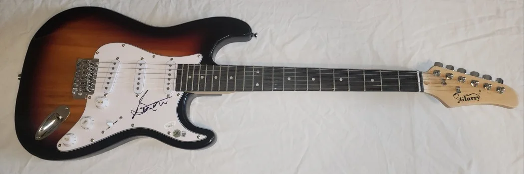 Bernie Taupin Signed Autographed Electric Guitar Skyline Pigeon BAS BW89661, image 2