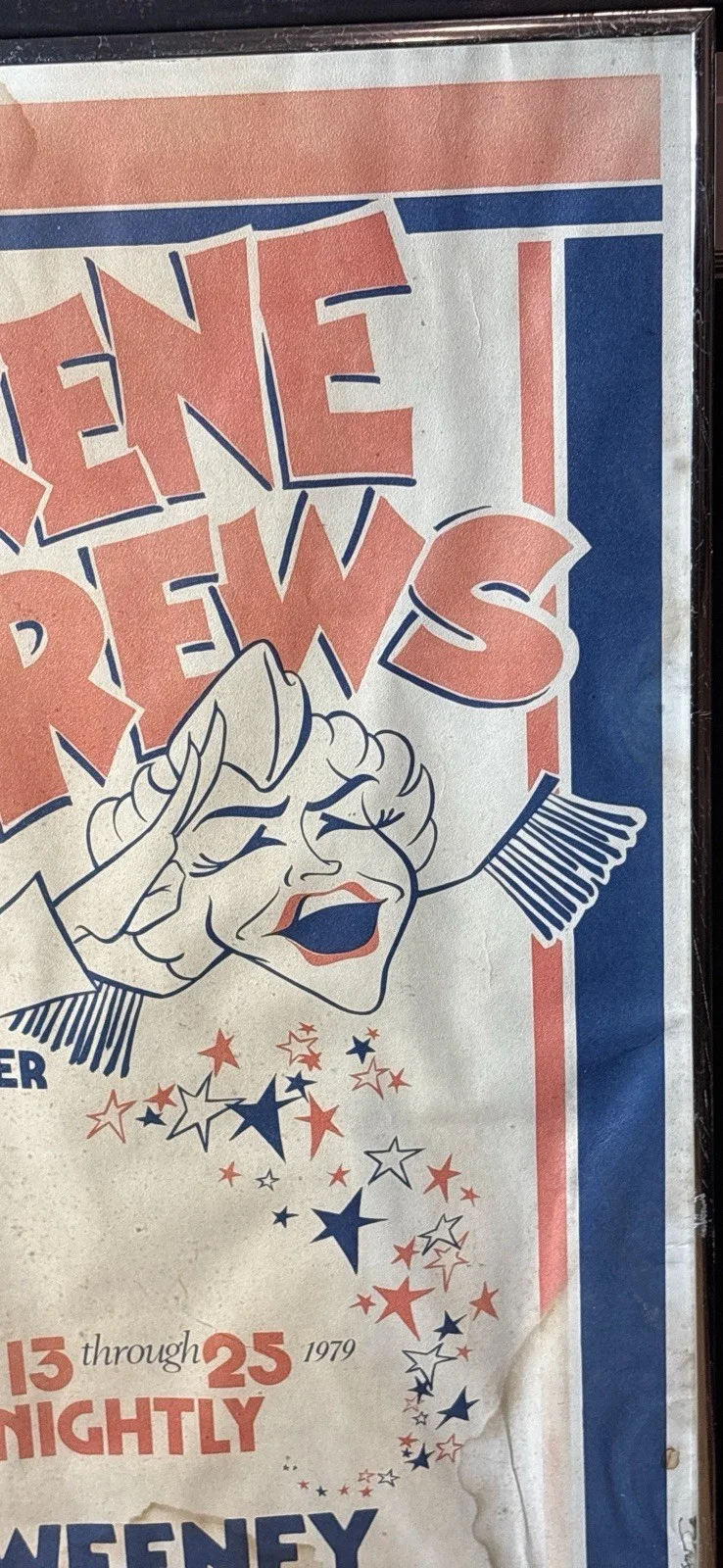 R Olson — Vintage 1979 Maxene Andrews Reno Sweeney NYC Poster Signed R Olson Framed, image 3