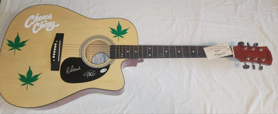 Cheech, Chong — Cheech & Chong Signed Autographed Custom Guitar Up In Smoke JSA CK19928, image 2