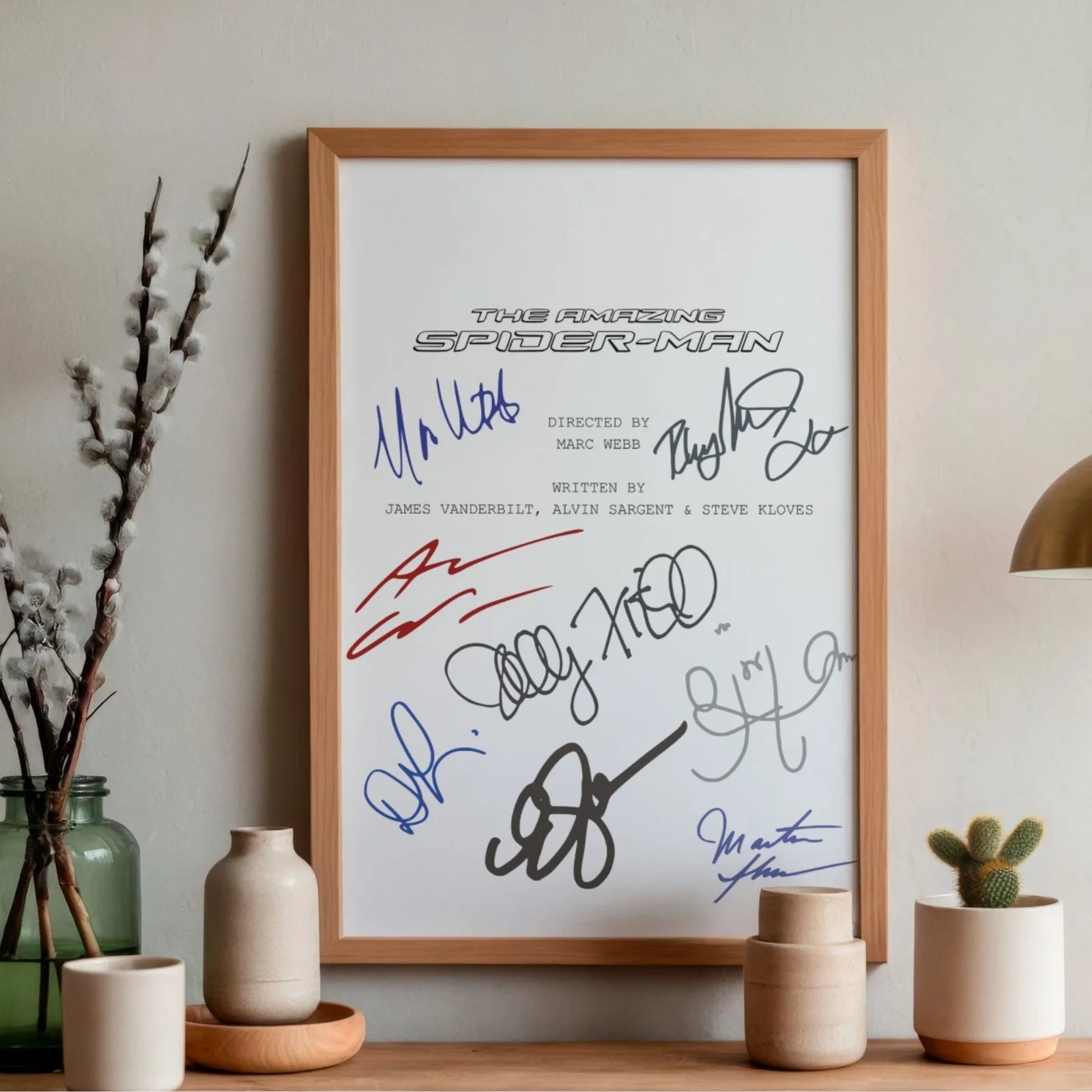 The Amazing Spider-Man Inspired Poster A4 Pre-Printed Autograph Script Style Art, image 2