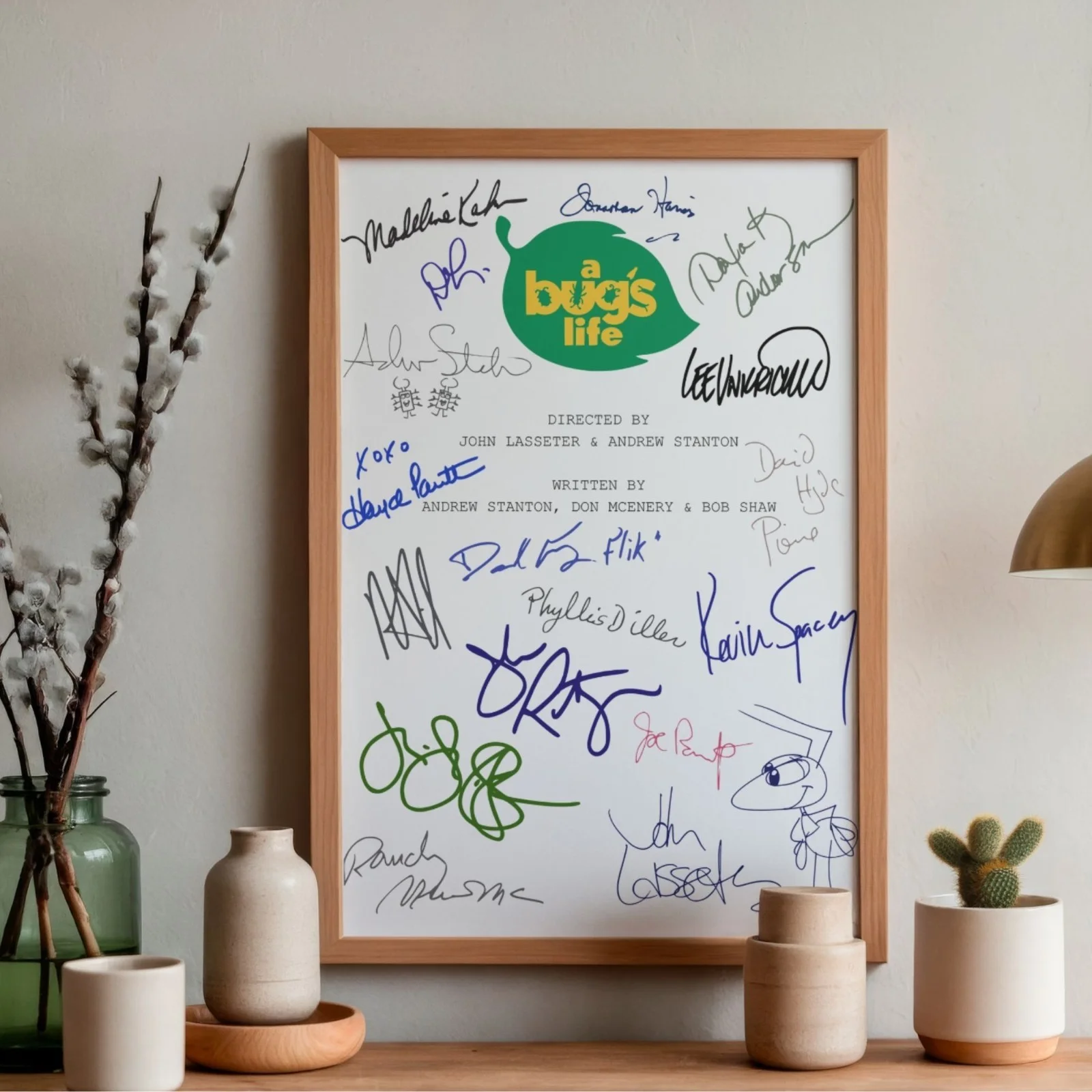 A Bugs Life Inspired Poster A4 Pre-Printed Autograph Script Style Wall Art Gift, image 2