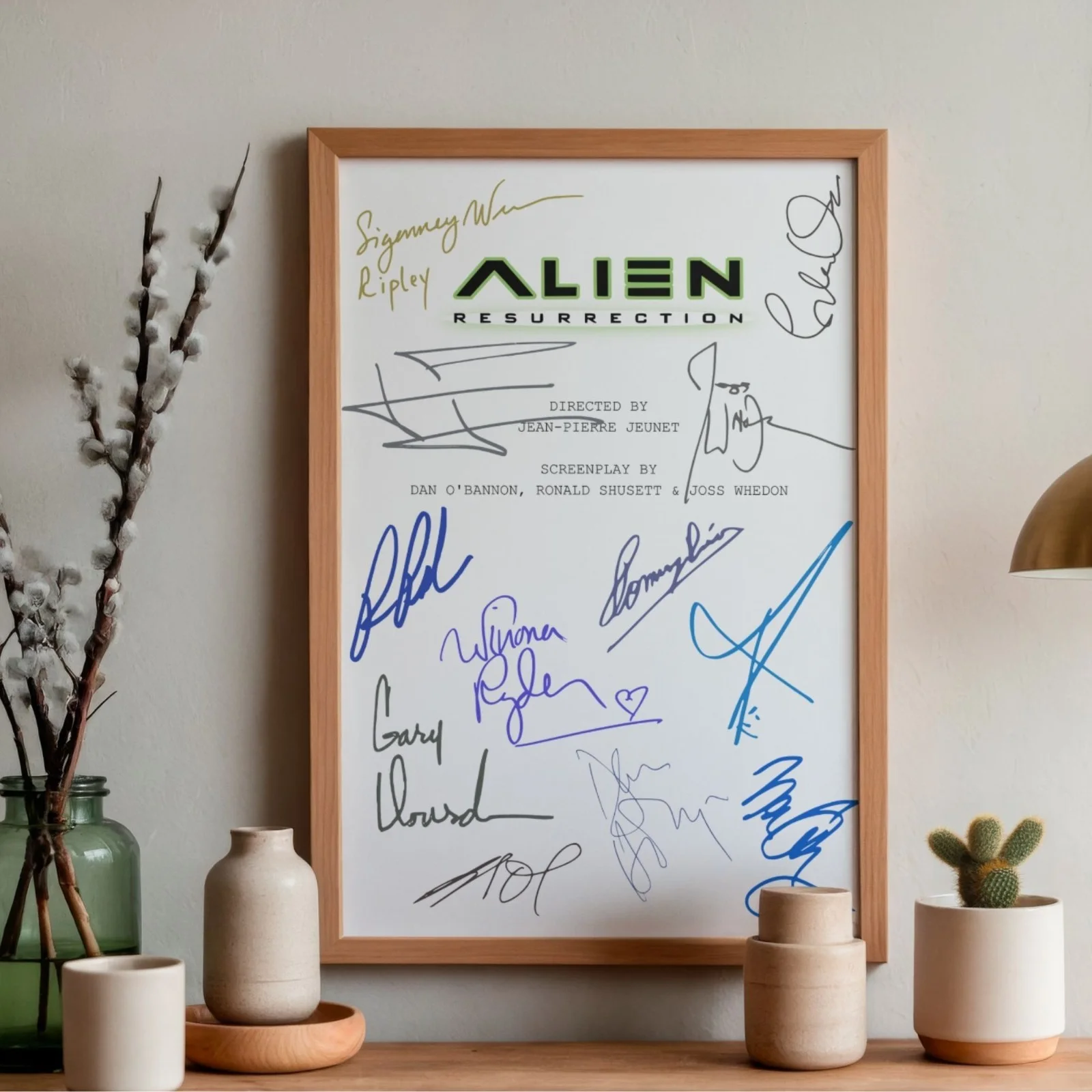 Alien Resurrection Inspired Poster A4 Pre-Printed Signature Script Style Gift, image 2
