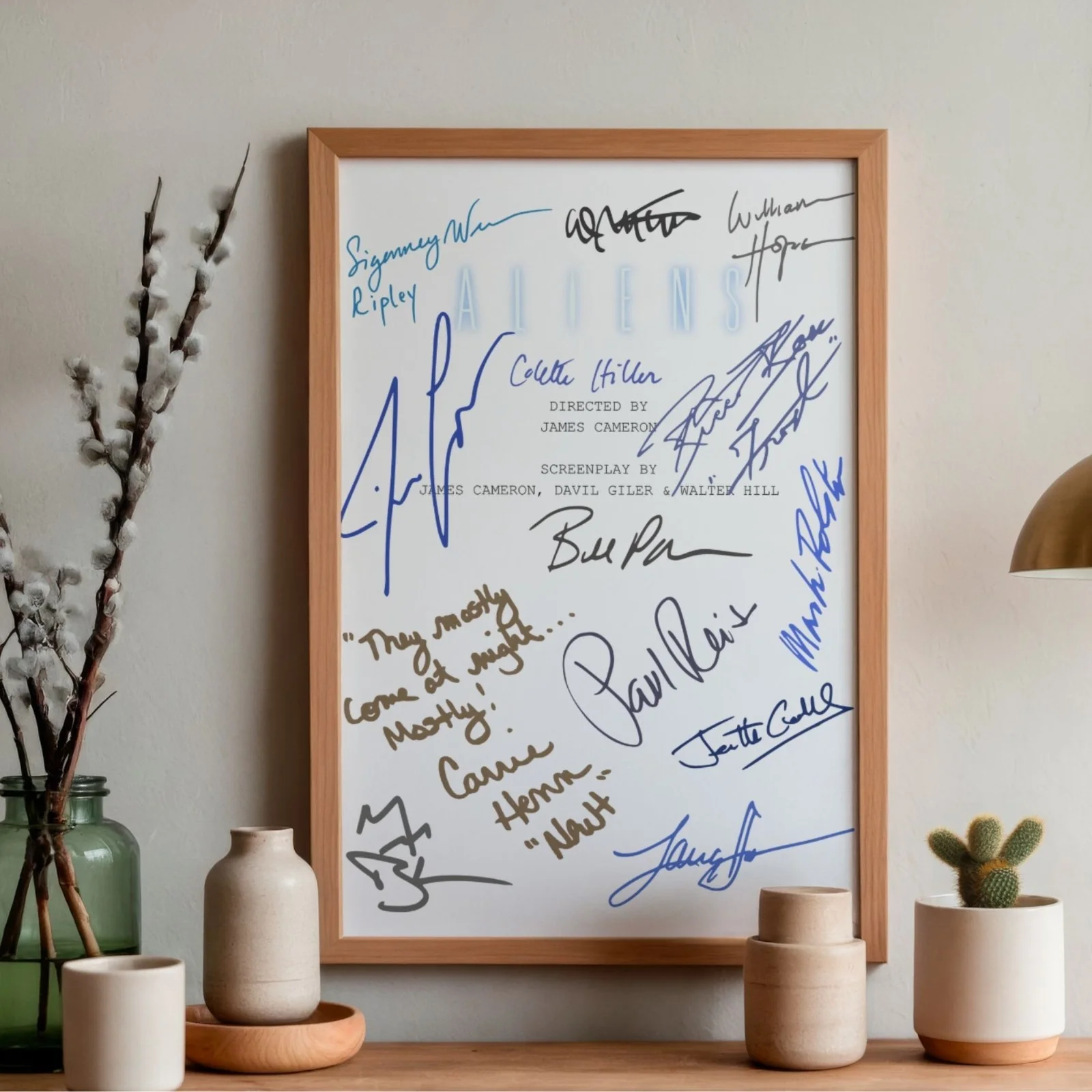 Aliens Inspired Poster A4 Pre-Printed Autograph Script Style Wall Art Film Gift, image 2