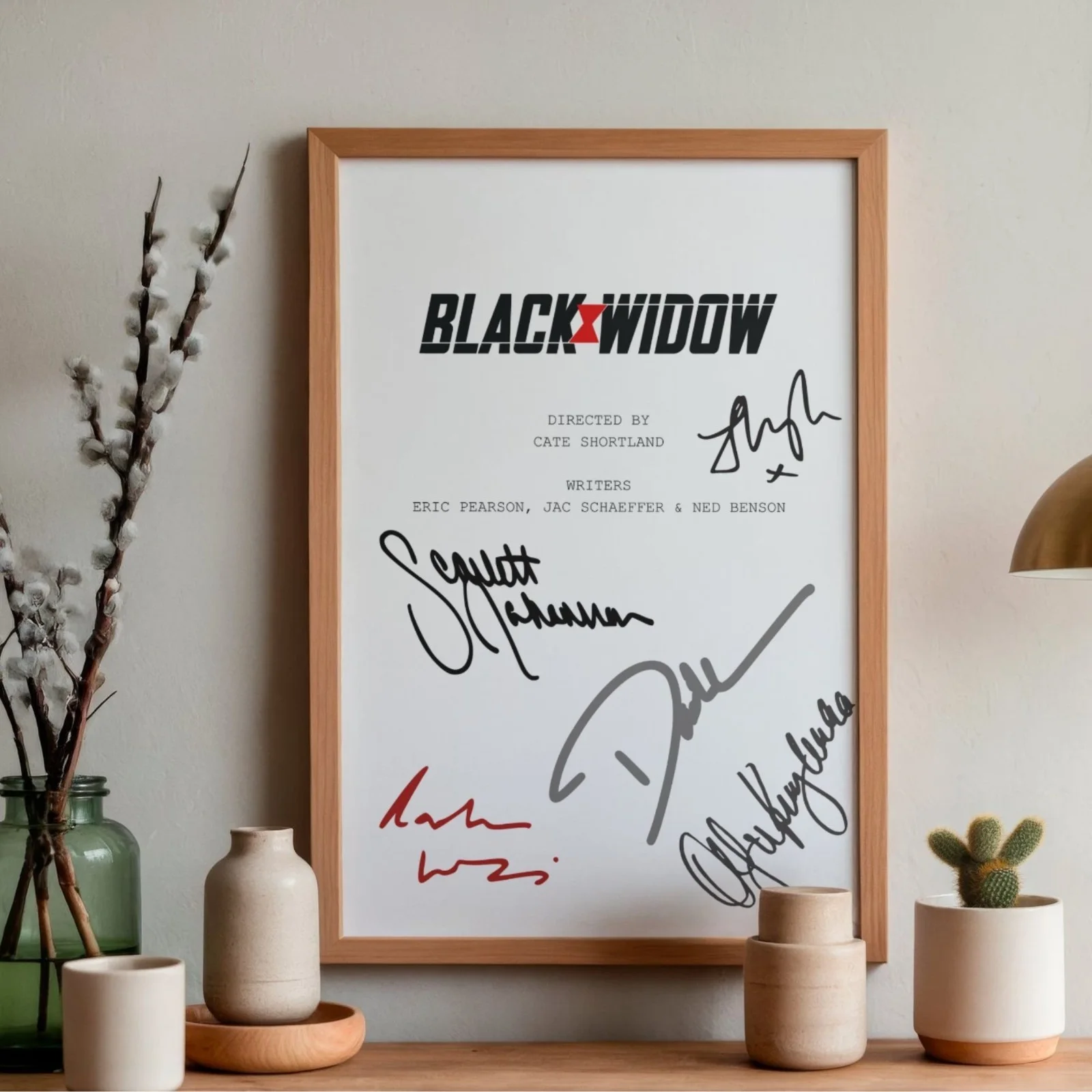 Black Widow Inspired Poster A4 Pre-Printed Autograph Script Style Wall Art Gift, image 2