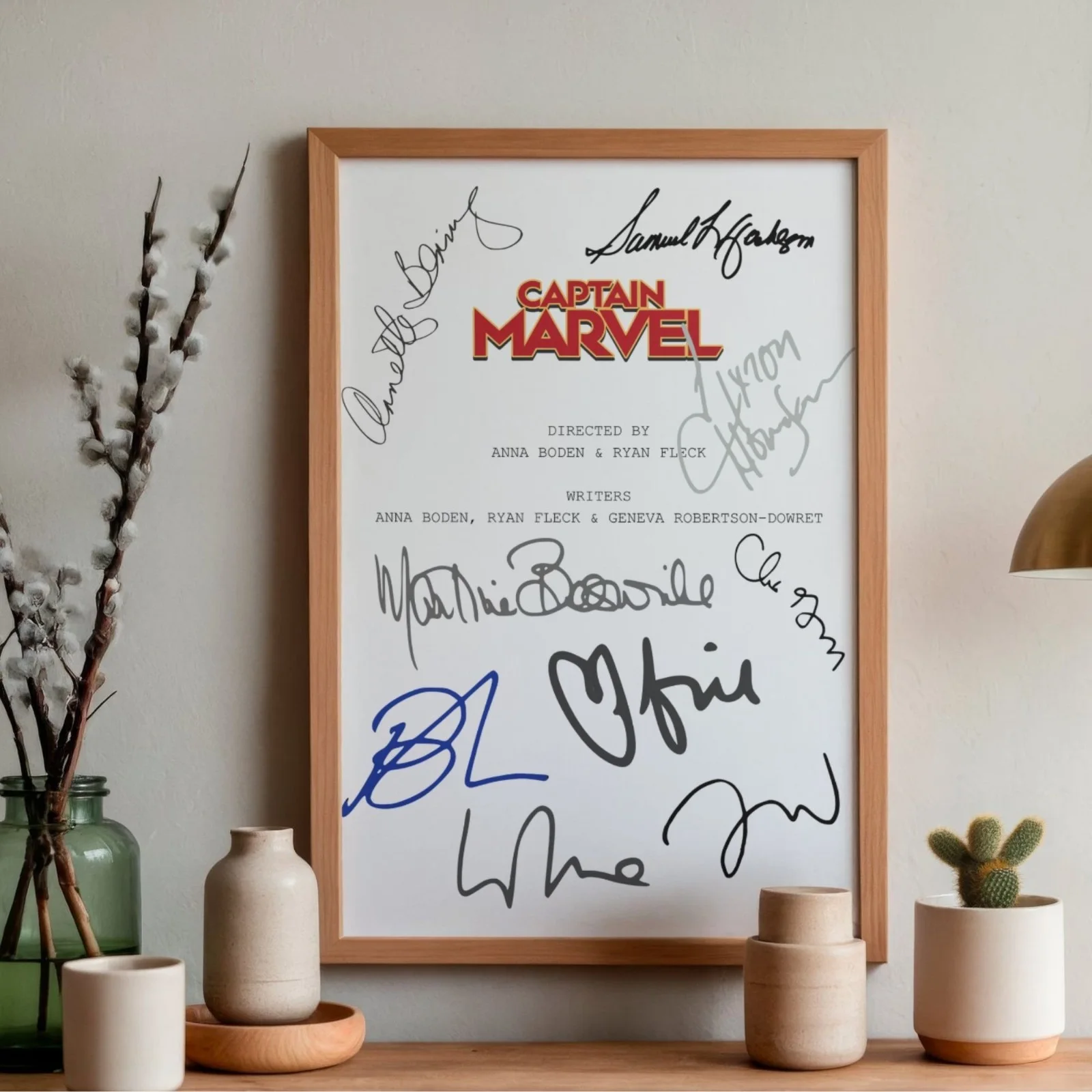 Captain Marvel Inspired Poster A4 Pre-Printed Autograph Script Style Wall Art, image 2