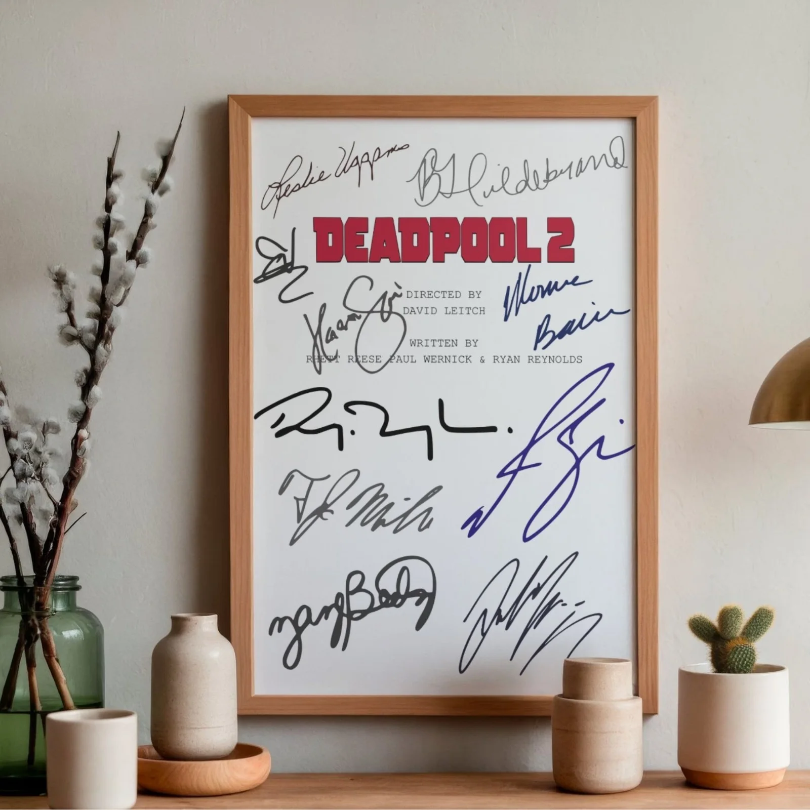 Deadpool 2 Inspired Poster A4 Pre-Printed Signature Script Style Wall Art Gift, image 2