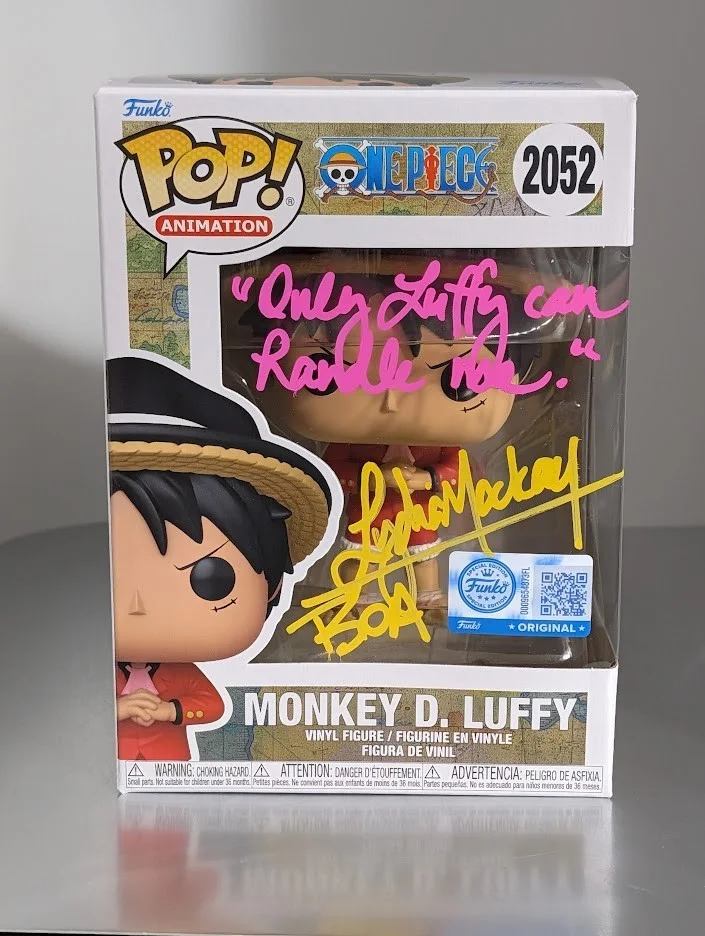 Lydia Mackay — Lydia Mackay Signed Autographed Quoted Funko Pop #2052 Monkey D. Luffy One Piece