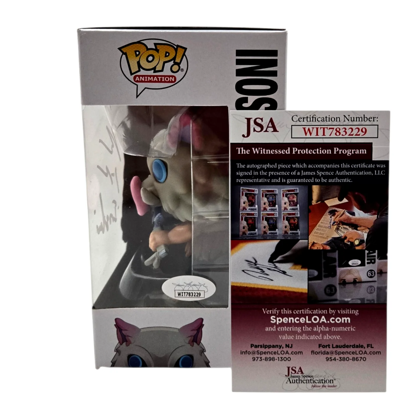 Bryce Papenbrook — Bryce Papenbrook Signed Funko Demon Slayer Inosuke Autograph #870 JSA COA 9, image 2