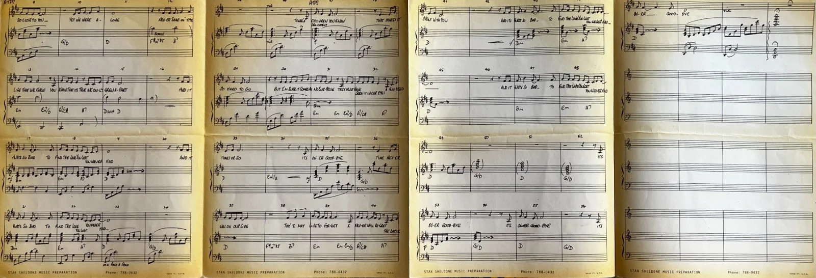 Jane Olivor Signed Studio Session Sheet Music “It’s Over, Goodbye”, image 3