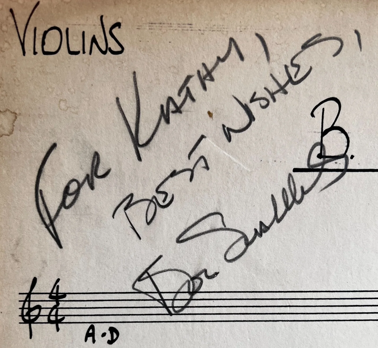 Boz Scaggs Signed 1977 Original String Session Chart (Unreleased “B. White”), image 4