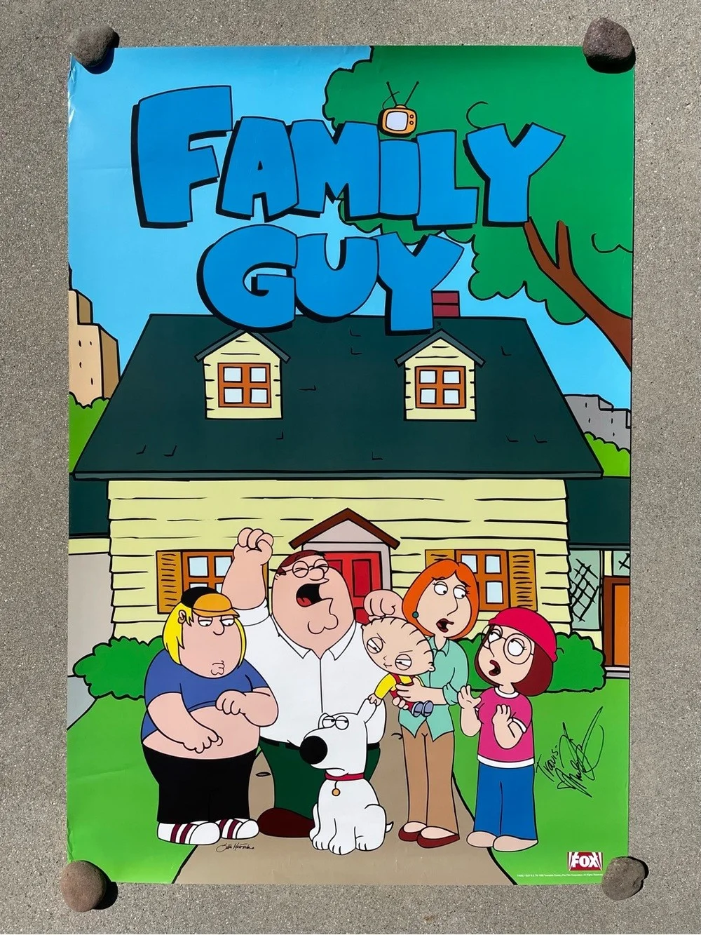 Mila Kunis — Vtg 1999 Mila Kunis Autographed Family Guy Meg TV Series Full Size Poster 27x40