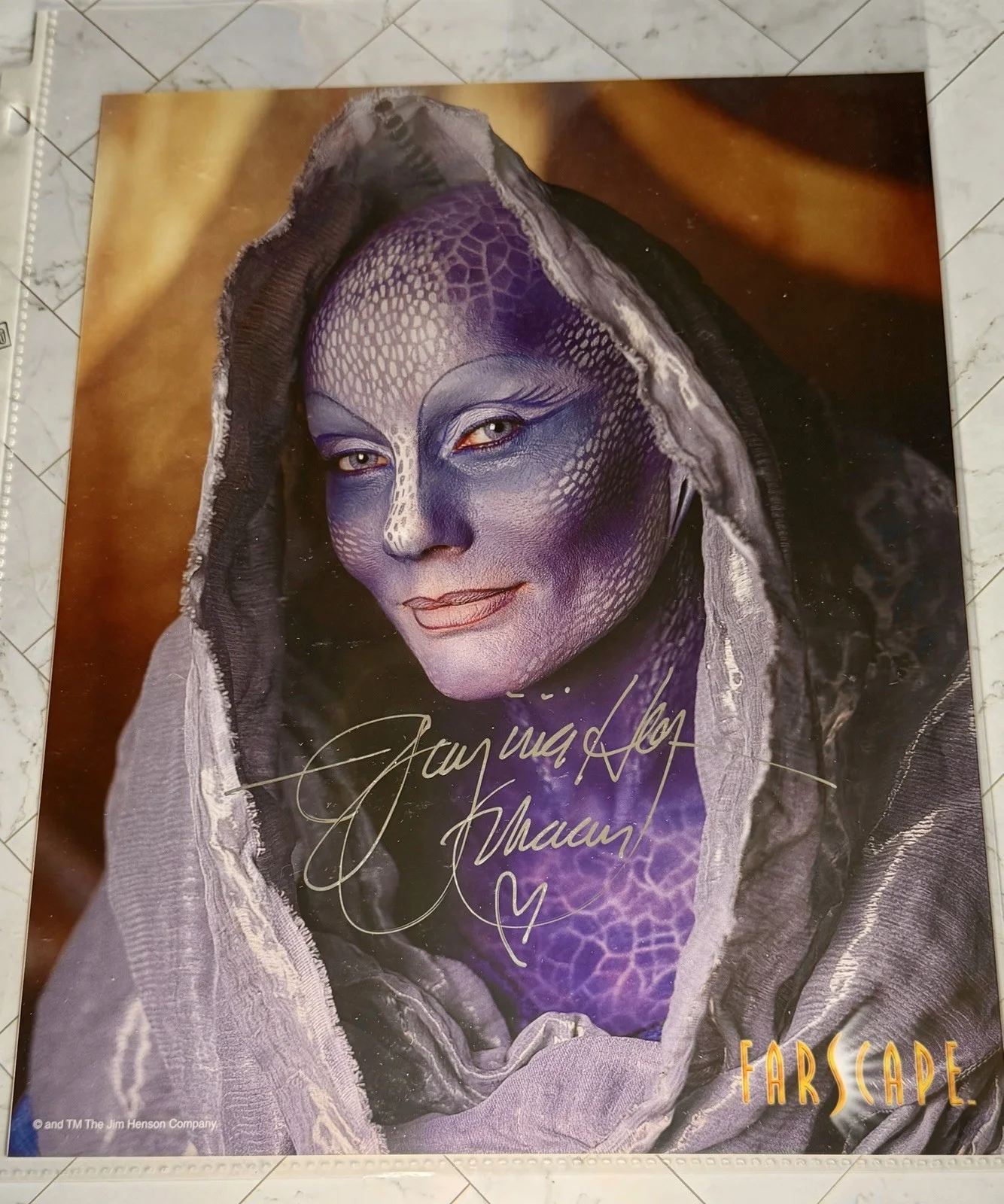 Virginia Hey — Virginia Hey Signed 8x10 Photo Farscape Zhaan Autograph Gold Ink