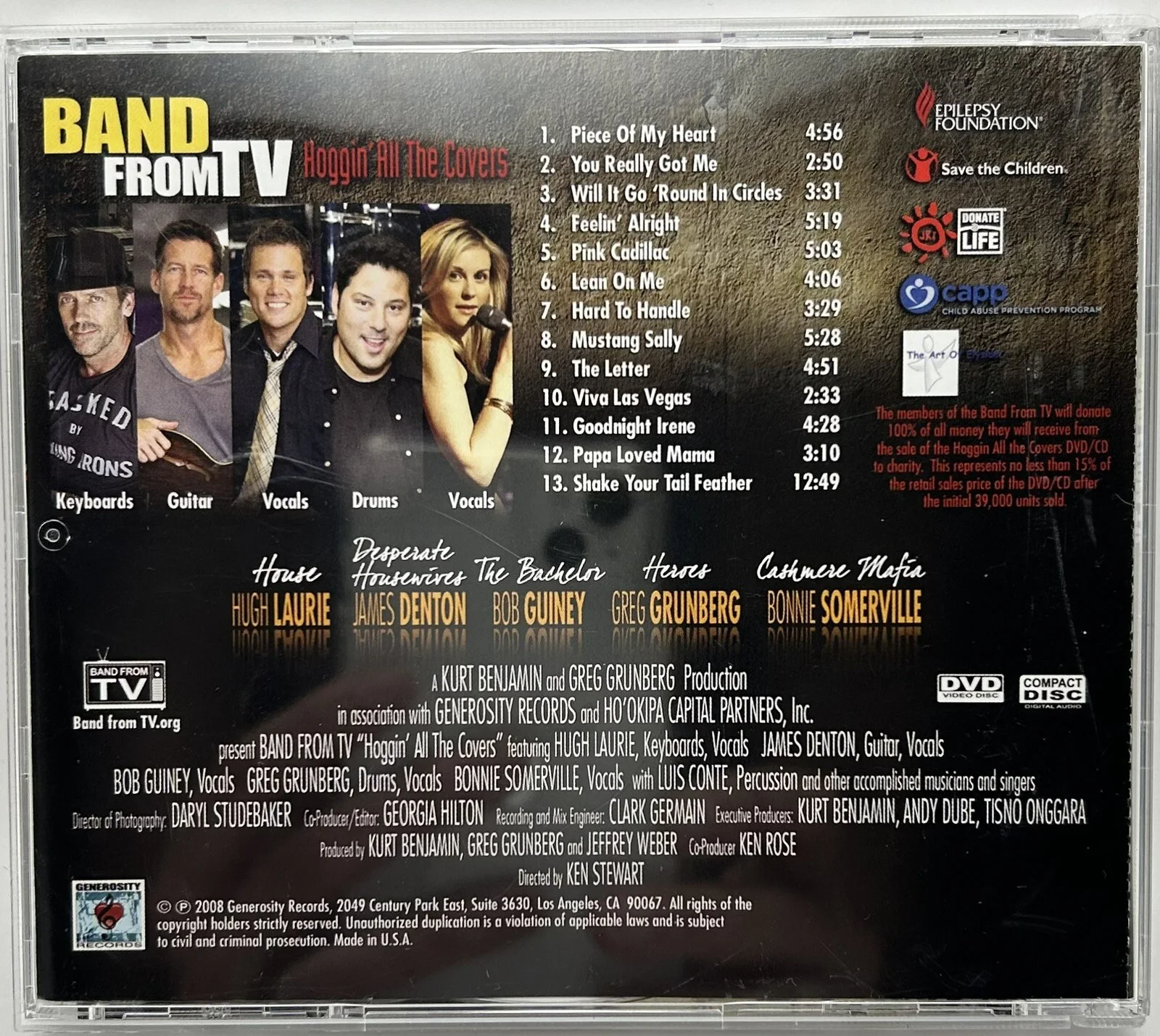 Band From TV CD DVD Autographed by James Denton, Hugh Laurie, Greg Grinberg, image 4