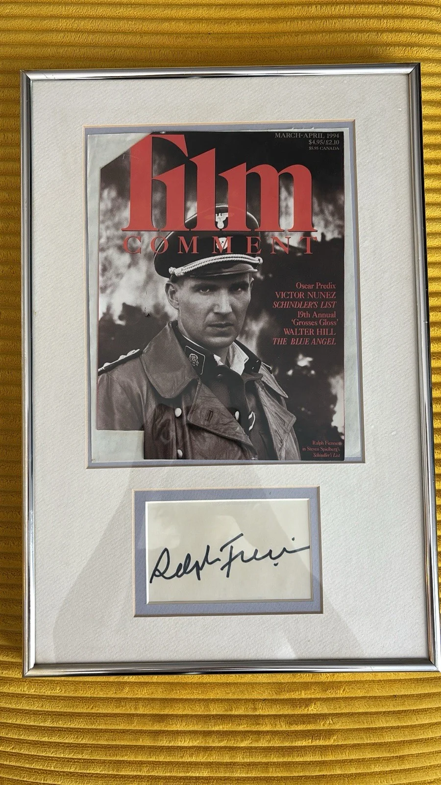 Ralph Fiennes — Ralph Fiennes Signed Framed Photo Schindler's List Original 16x20 Autograph