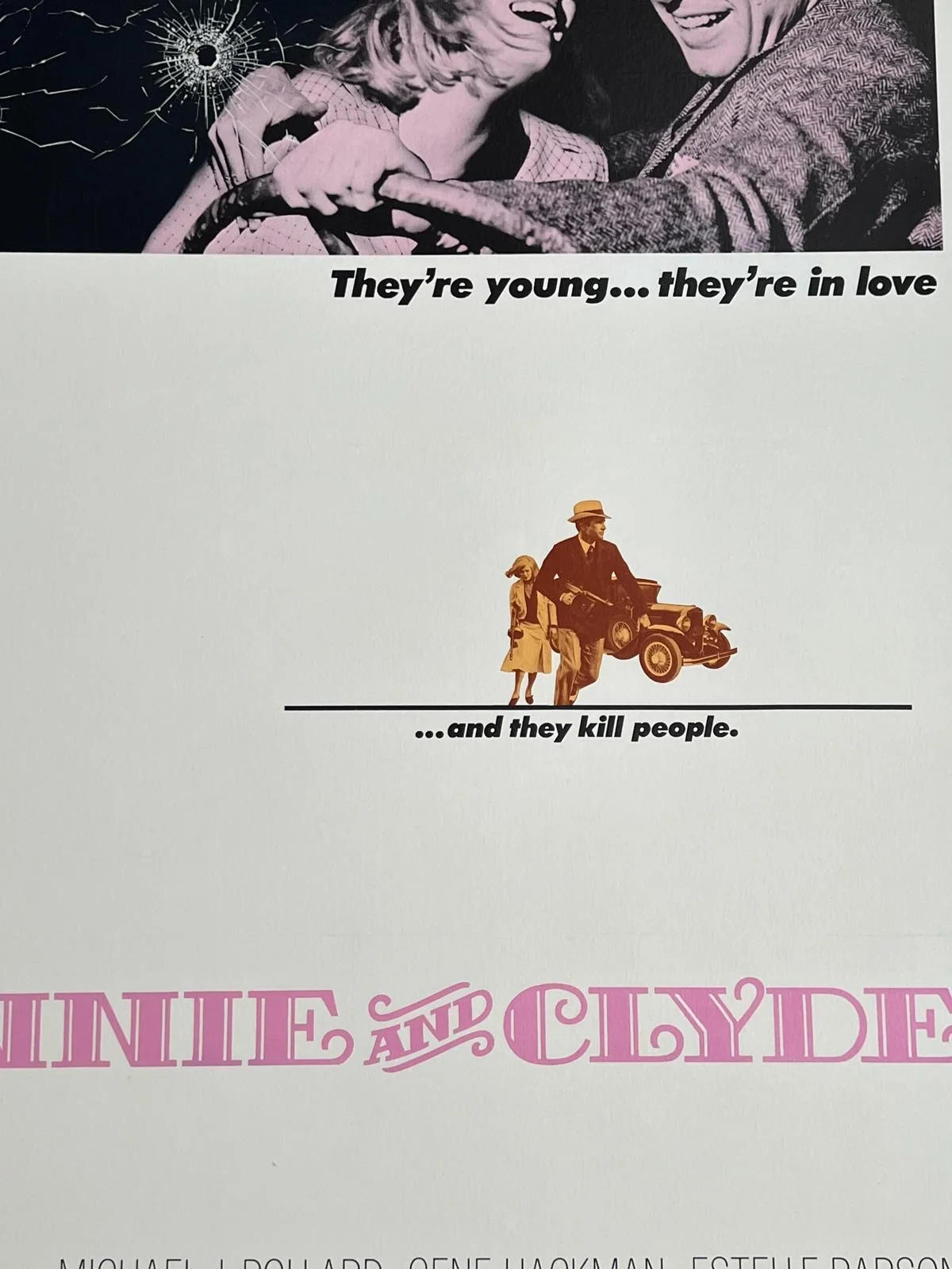 Bonnie & Clyde Original US 1 Sheet LINEN BACKED 1967 Film Poster 27x41", изображение 3