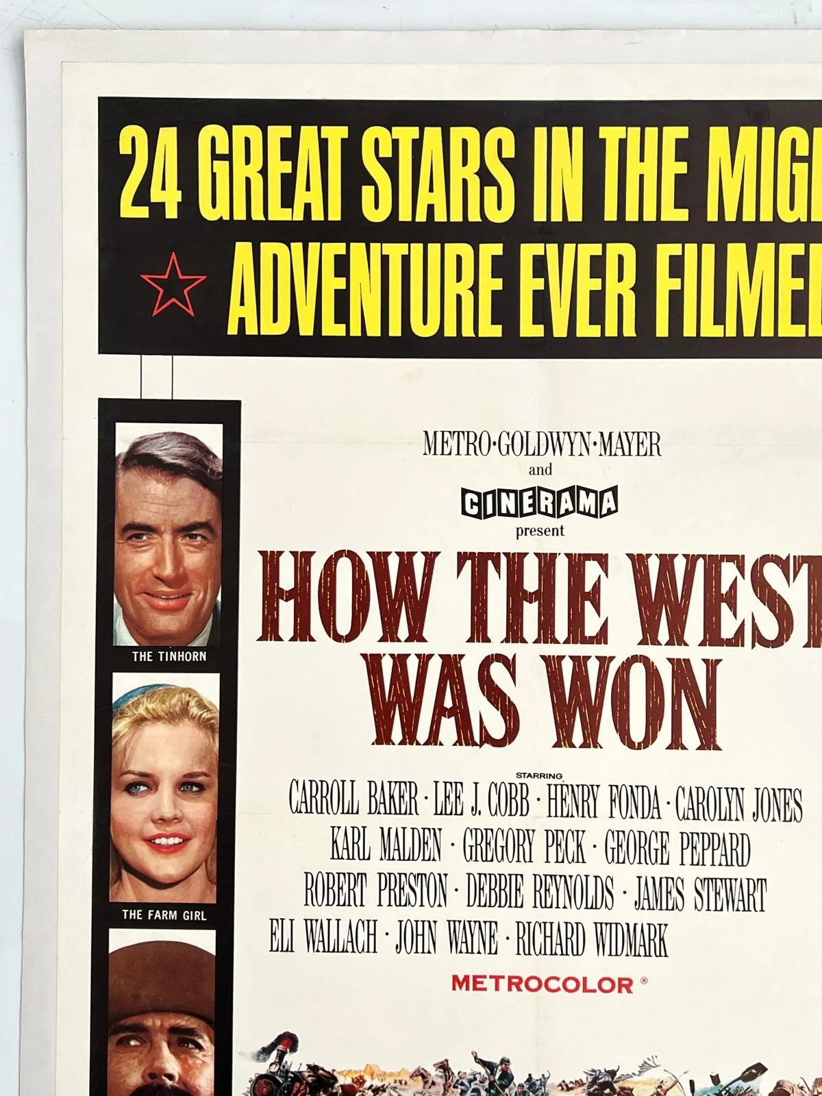 How The West Was Won Original US 1 Sheet 1964 LINEN BACKED 27X41" James Stewart, изображение 4