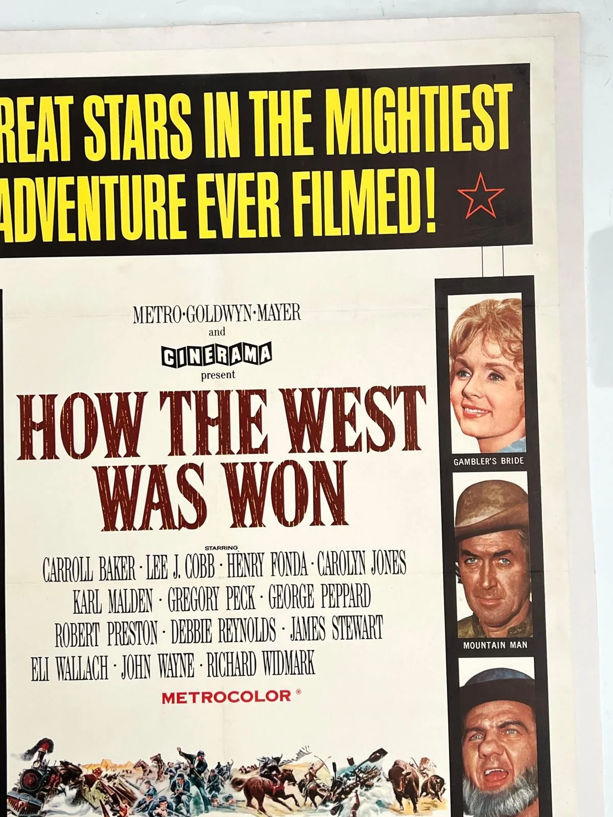 How The West Was Won Original US 1 Sheet 1964 LINEN BACKED 27X41" James Stewart, изображение 5