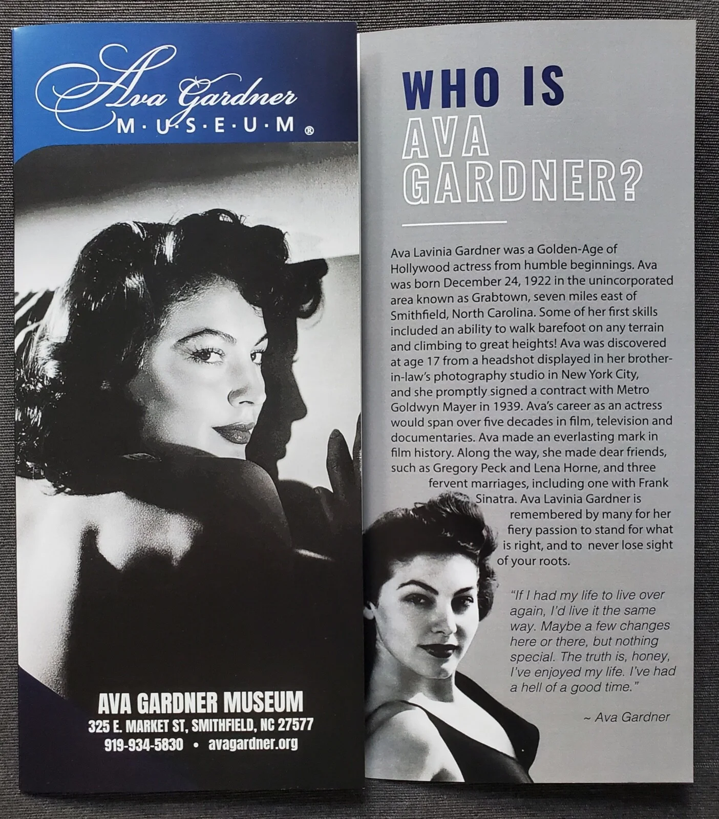 AVA GARDNER OFFICIAL SOUVENIR FAN, TICKET & LEAFLET FROM THE AVA GARDNER MUSEUM, image 5