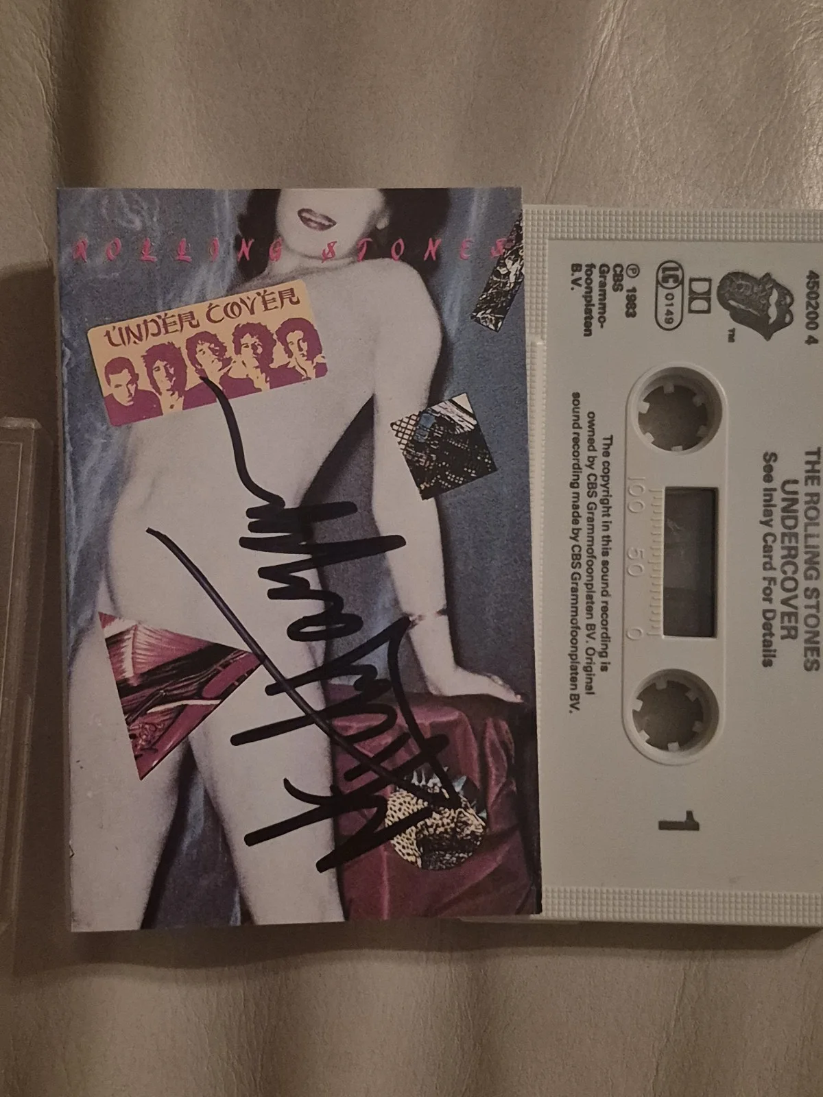 Rolling Stones Mick Jagger Signed Autographed Under Cover Cassette, image 2