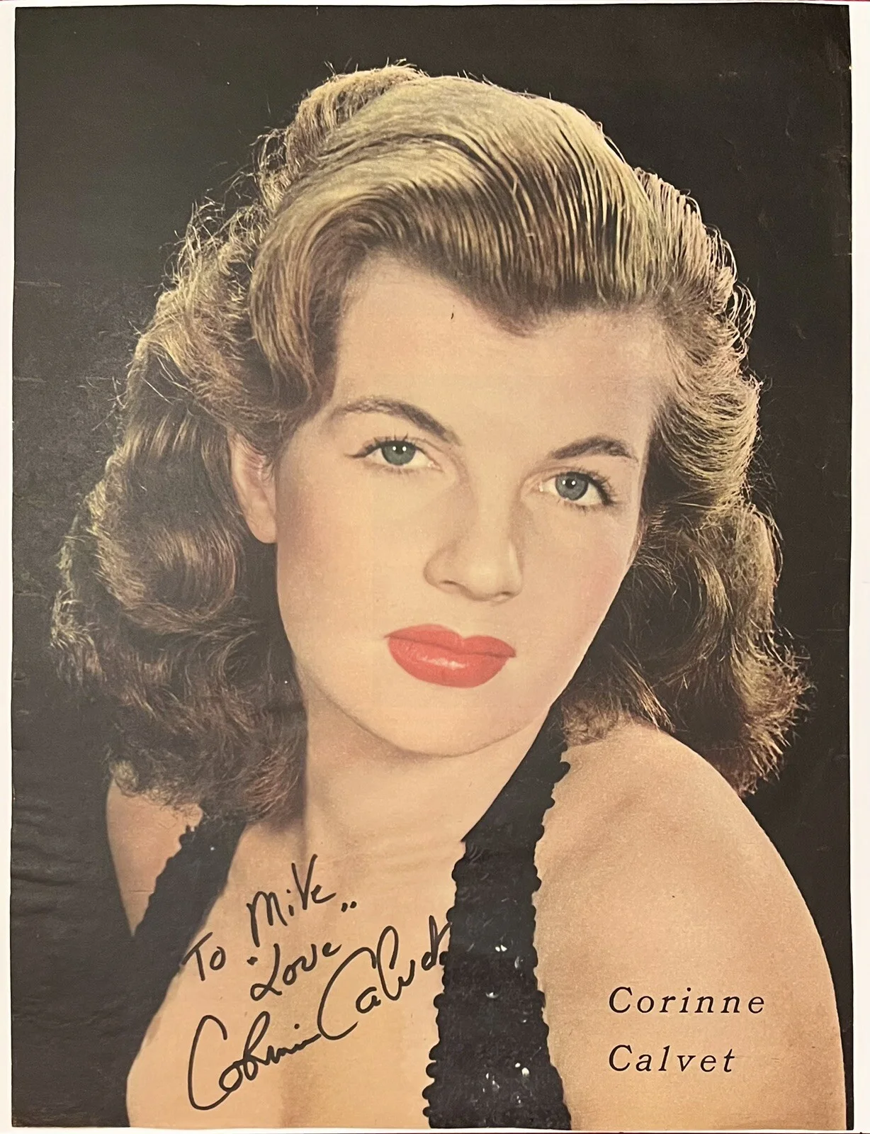 Corinne Calvet — Corinne Calvet Signed Large Magazine Photo "Scratch and Dent" Autographed