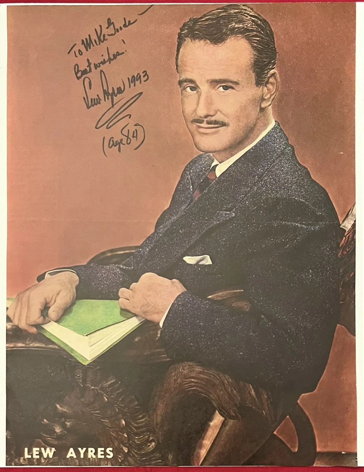 Lew Ayres — Lew Ayres Signed Large Magazine Photo All Quiet on Western Front Autographed