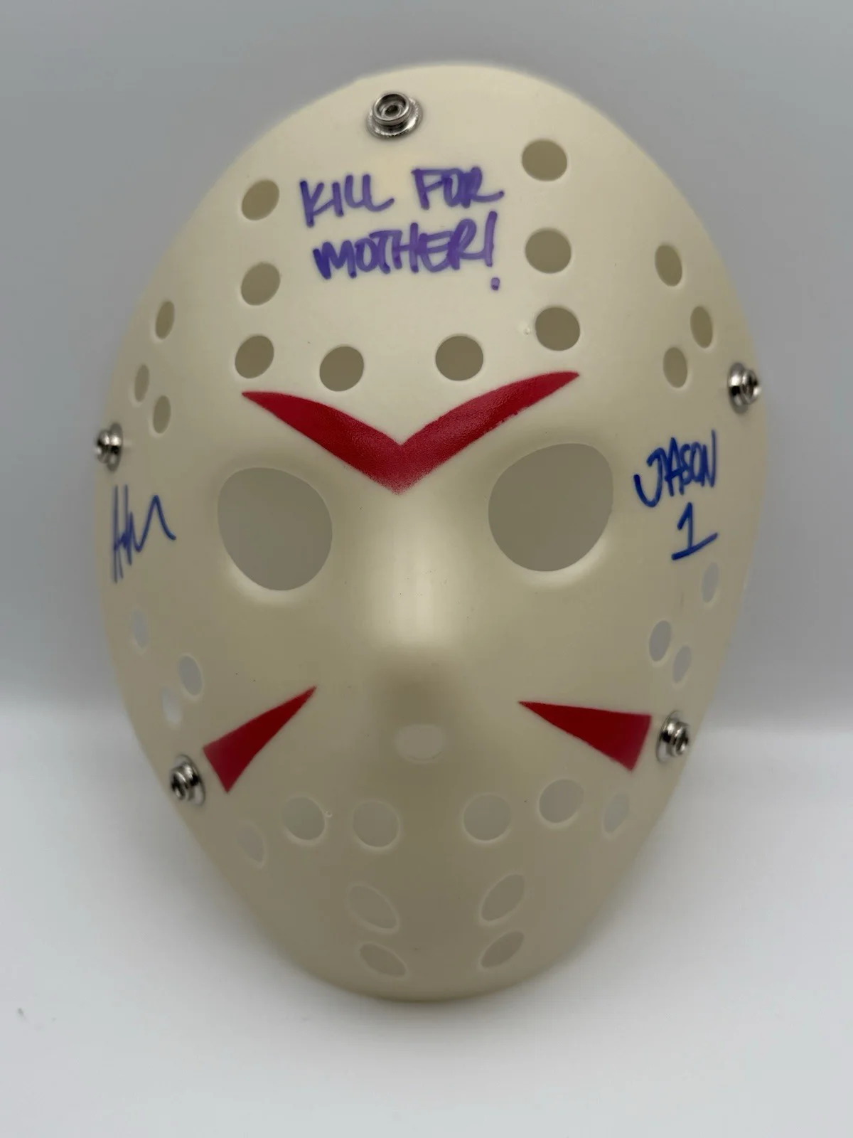 Ari Lehman — Ari Lehman Signed Friday The 13th Jason White Mask - Kill For Mother JSA, изображение 2