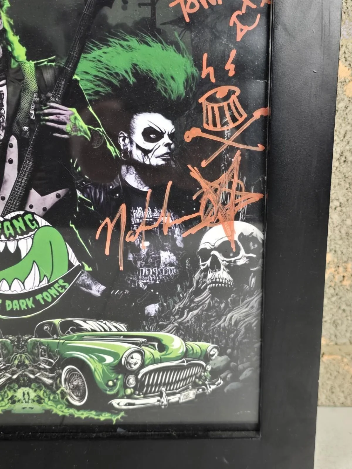 MR FANG AND THE DARK TONES - RARE SIGNED FRAMED POSTER Ghoulish Rock HALLOWEEN, изображение 3