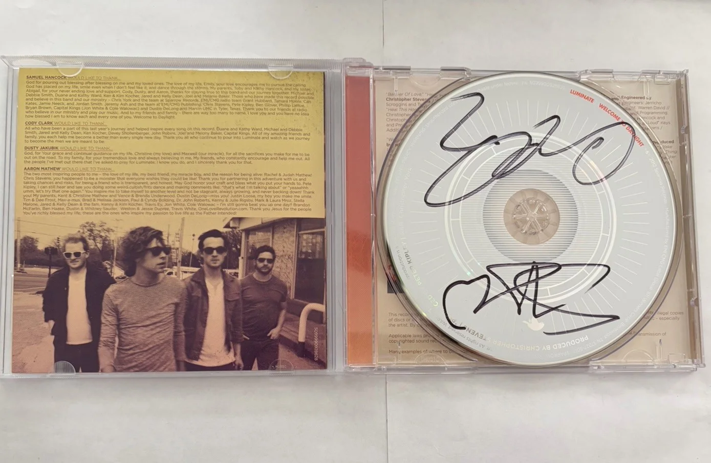 Luminate Welcome To Daylight CD 2012 Signed Autographed Worship Sparrow V.G., изображение 4