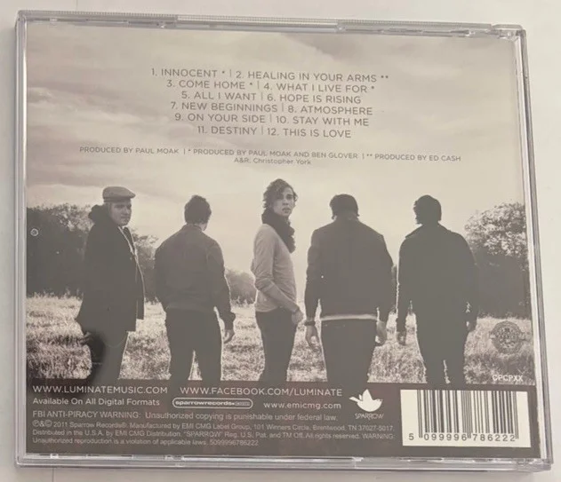 Luminate Come Home Signed Autographed CD 2011 Worship Sparrow Records Very Good, изображение 3
