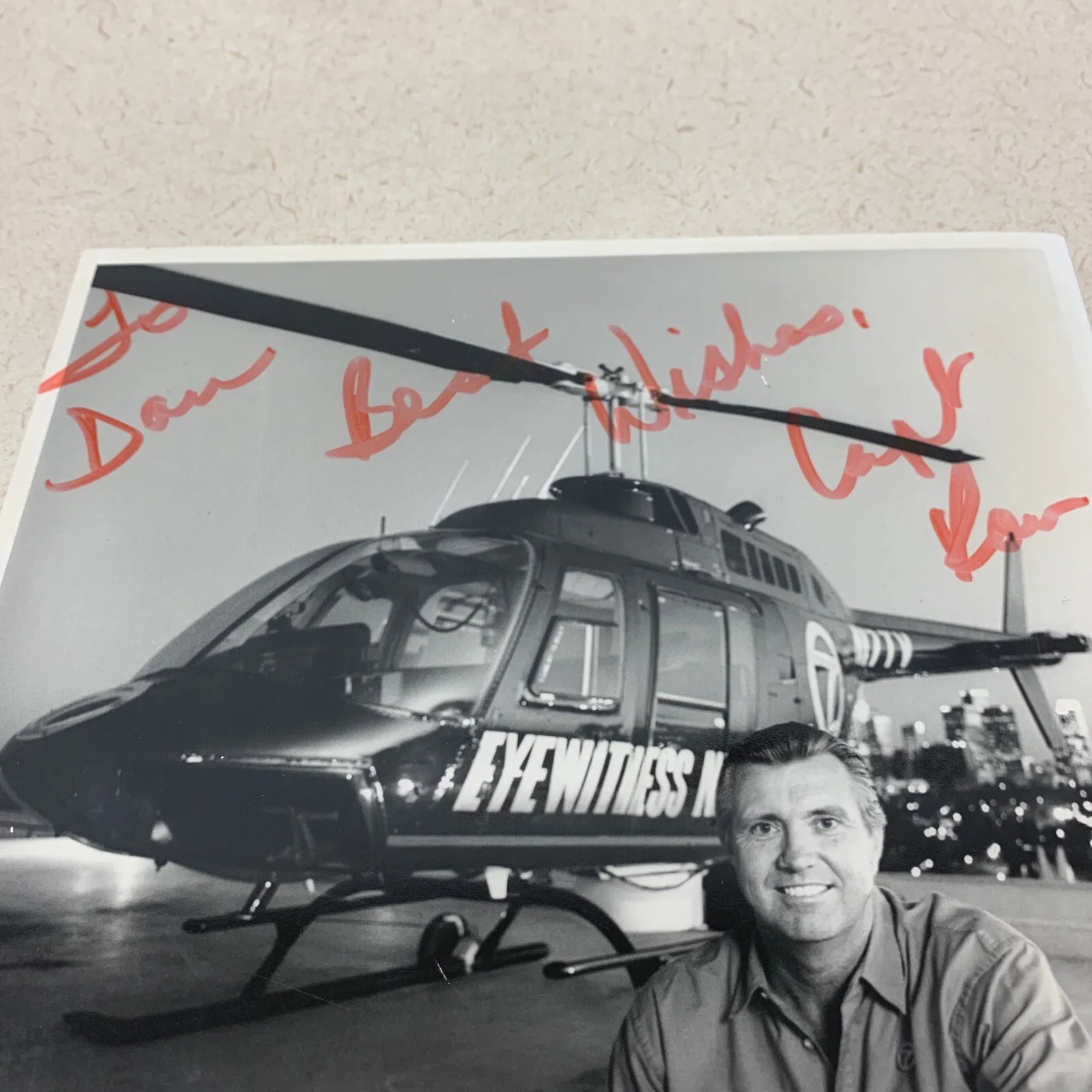 Capt. Ron Bodholdt — Vintage ABC Channel 7 Eyewitness News Captain Ron Bodholdt Autographed To Don, изображение 2