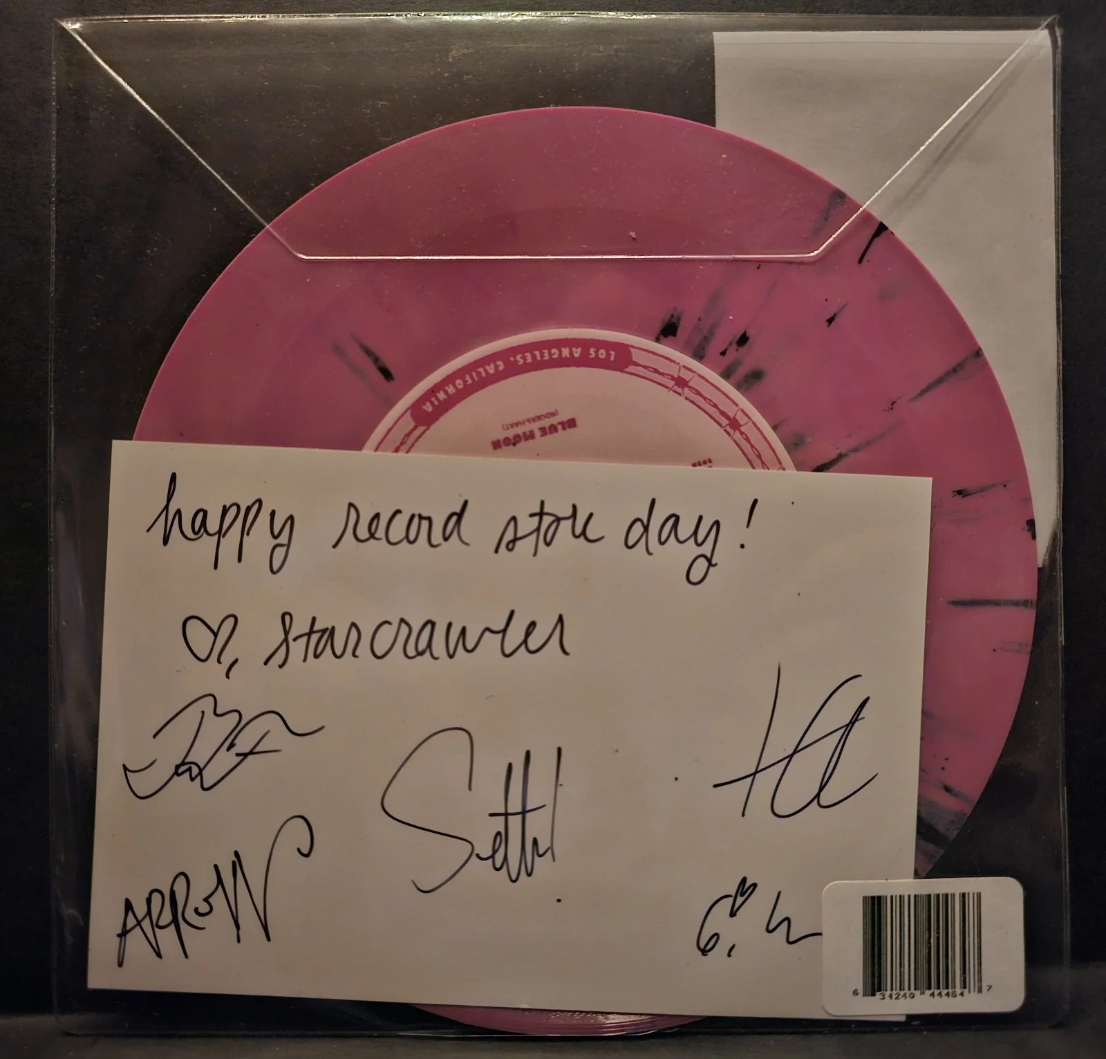 RSD 2026 Starcrawler Elvis Signed Pink Black Splatter Vinyl 7" Record Store Day, изображение 2