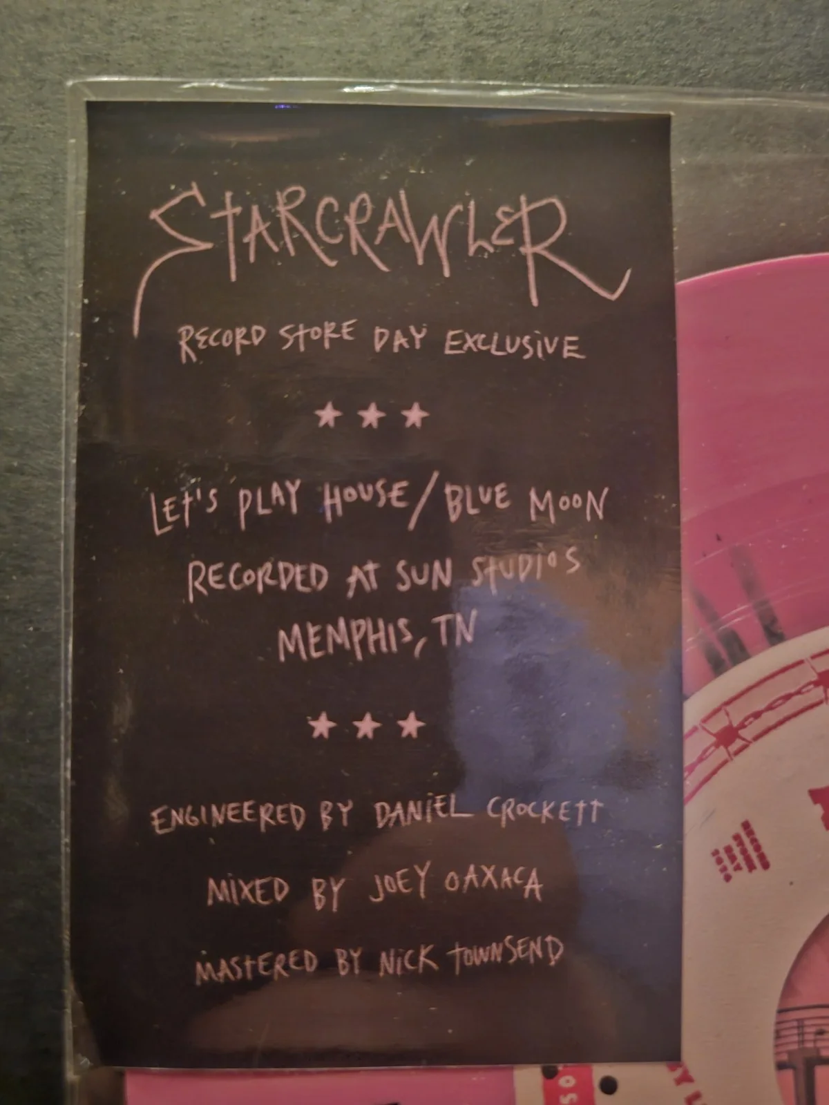 RSD 2026 Starcrawler Elvis Signed Pink Black Splatter Vinyl 7" Record Store Day, изображение 3
